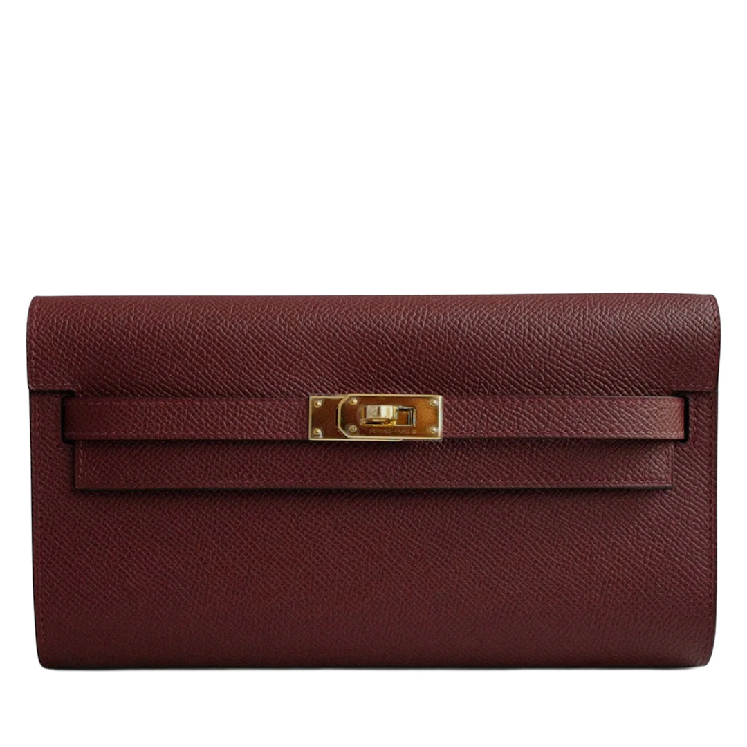 Rouge H Epsom Kelly-To-Go Wallet Gold Hardware, 2026