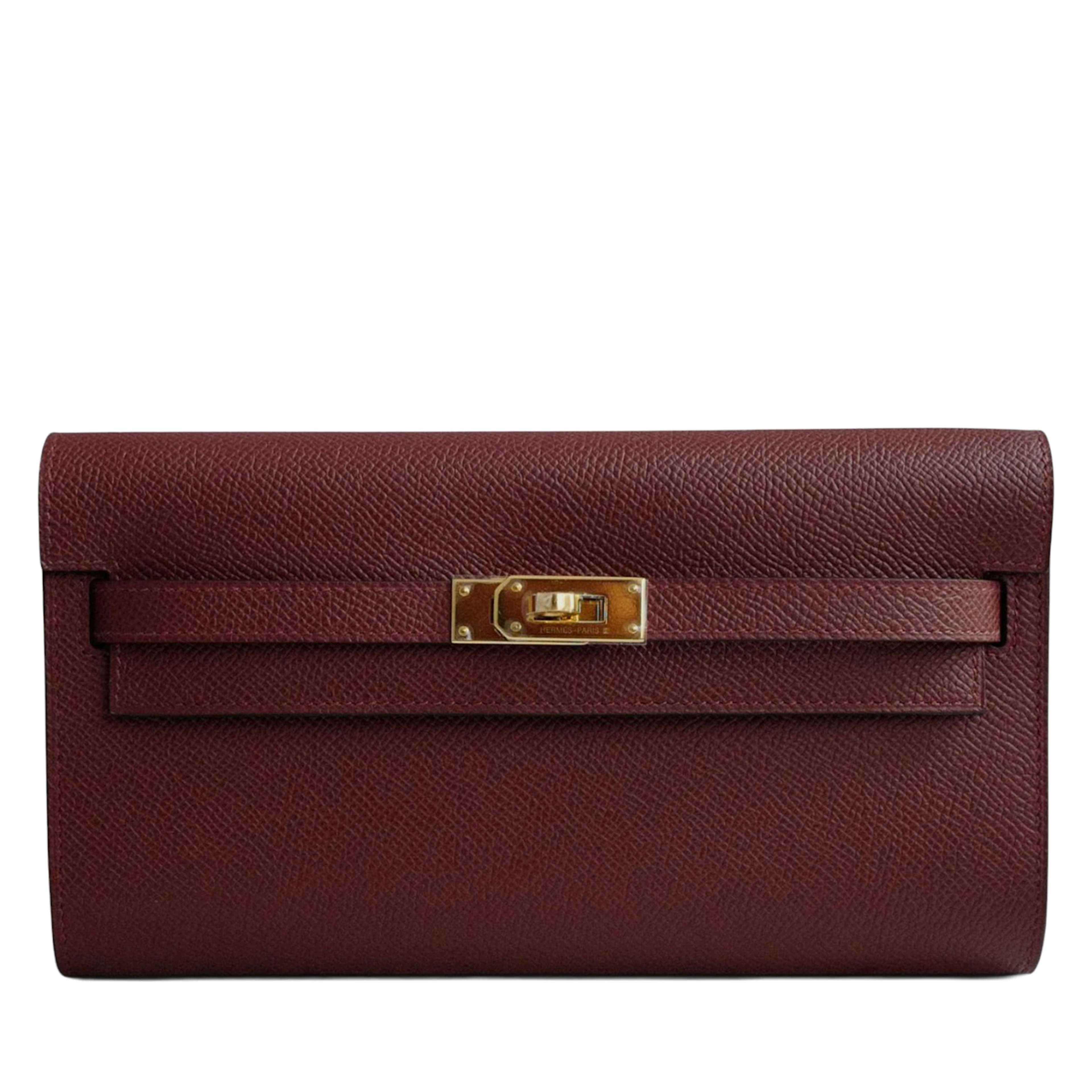 Rouge H Epsom Kelly-To-Go Wallet Gold Hardware, 2026
