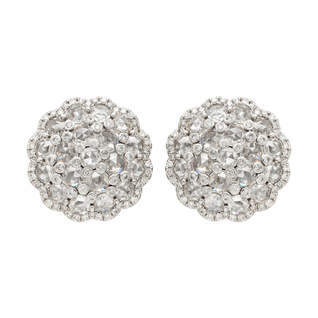 White Gold and Diamond Stud Earrings