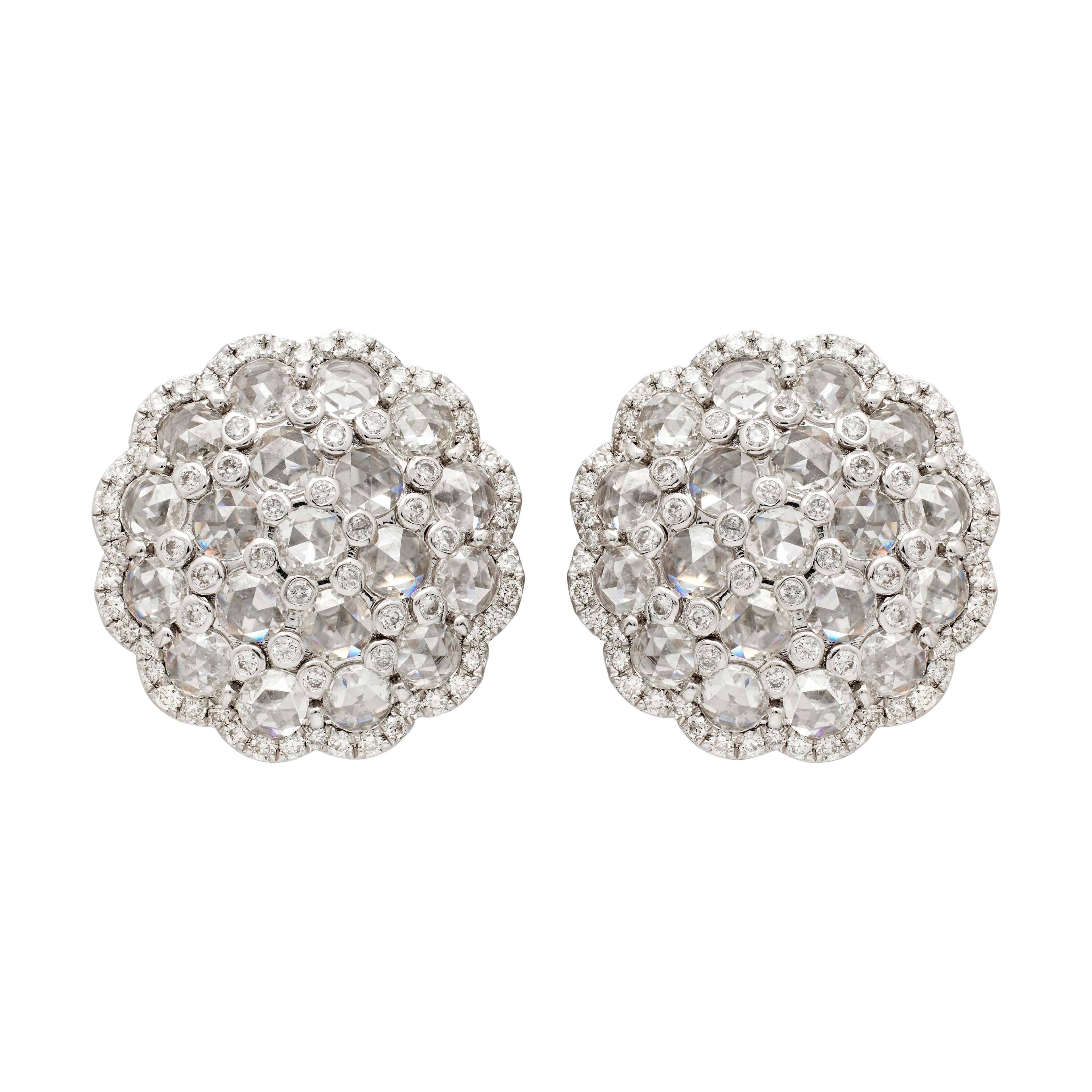 White Gold and Diamond Stud Earrings