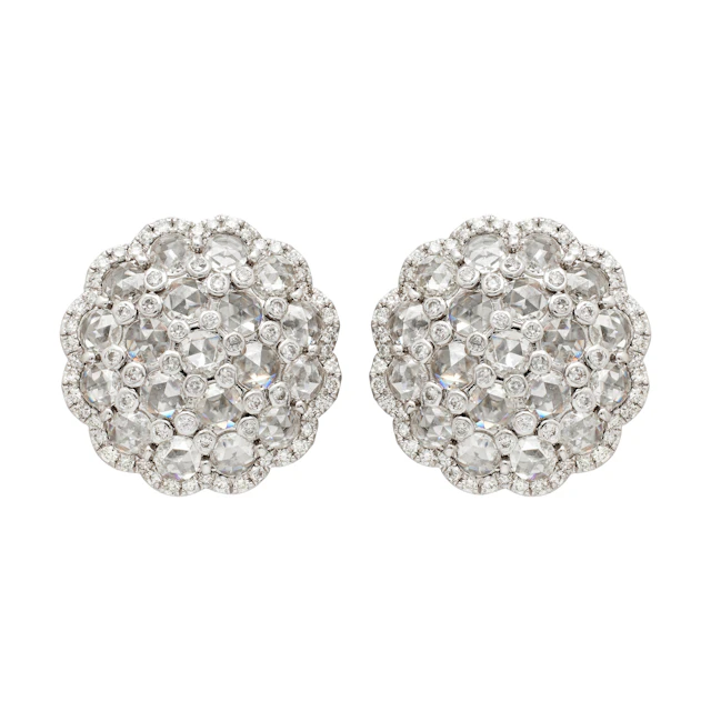 White Gold and Diamond Stud Earrings