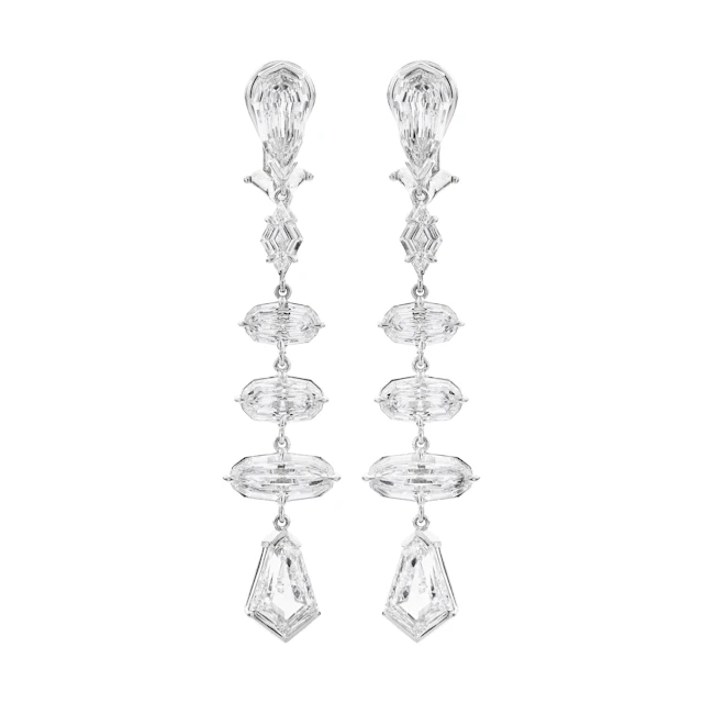 Platinum, White Gold and 9.24ctw Fancy Cut Diamond Drop Earclips