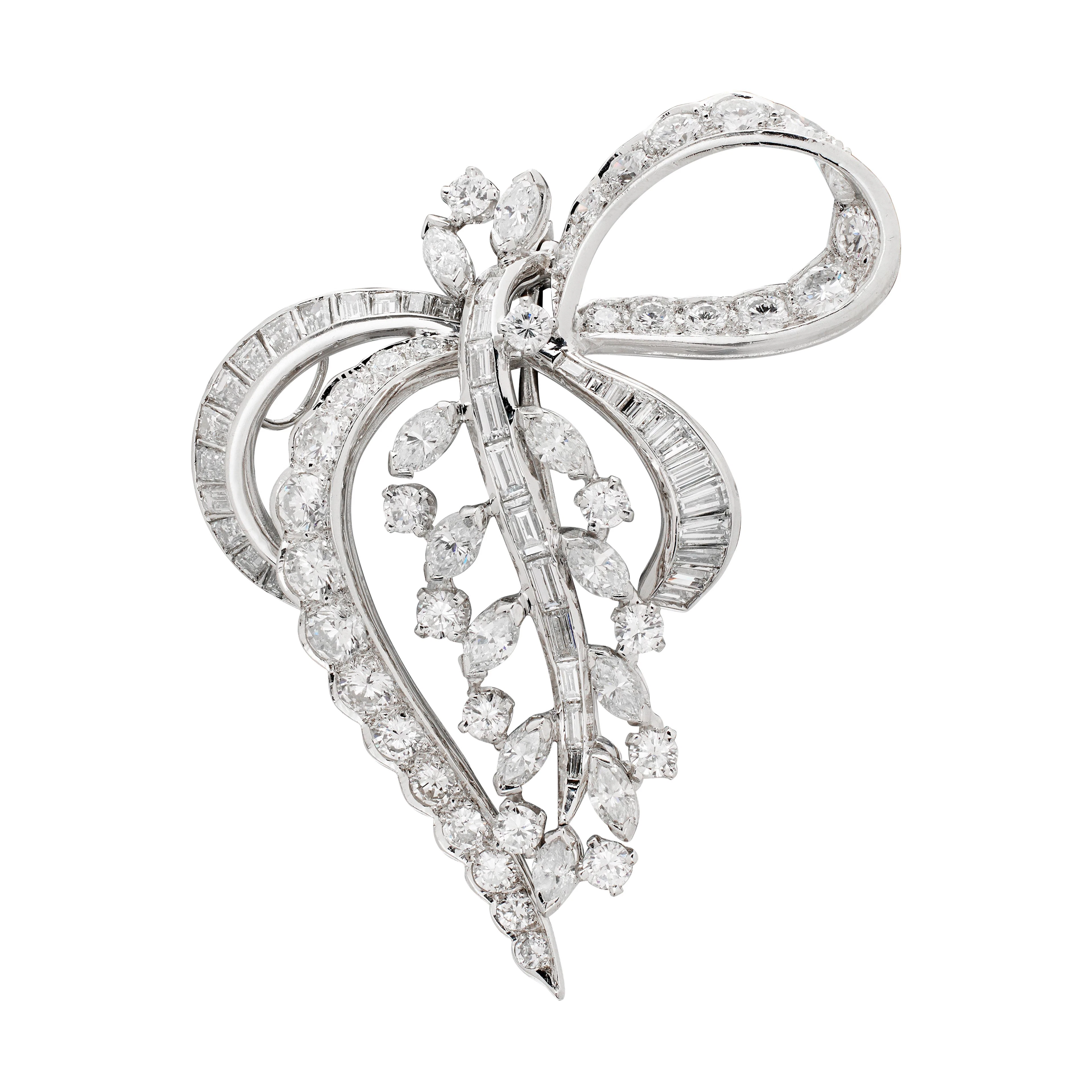 Platinum and Diamond Brooch