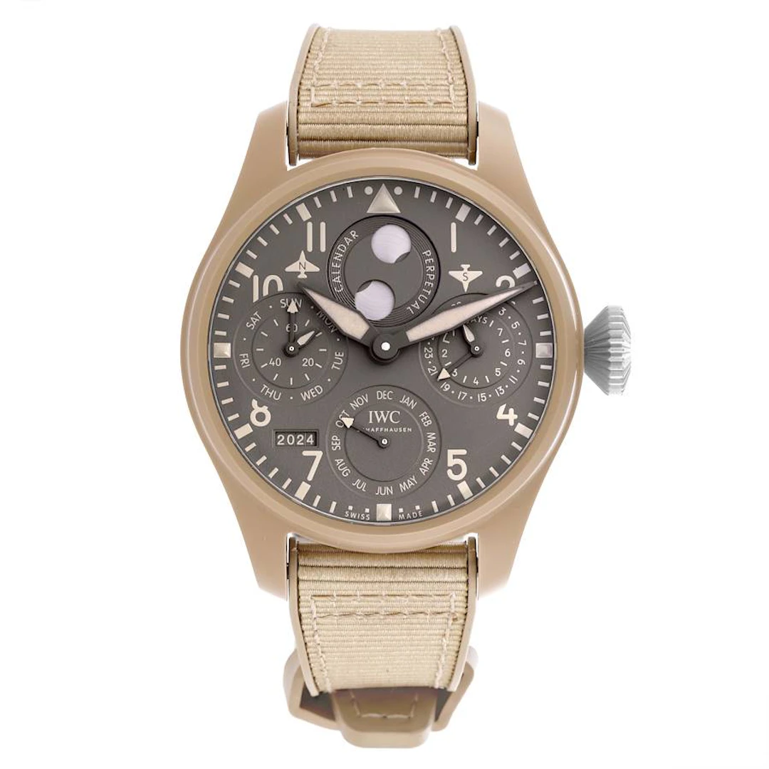 Pilot (Reference IW503004). A 46.2mm mojave desert ceramic automatic