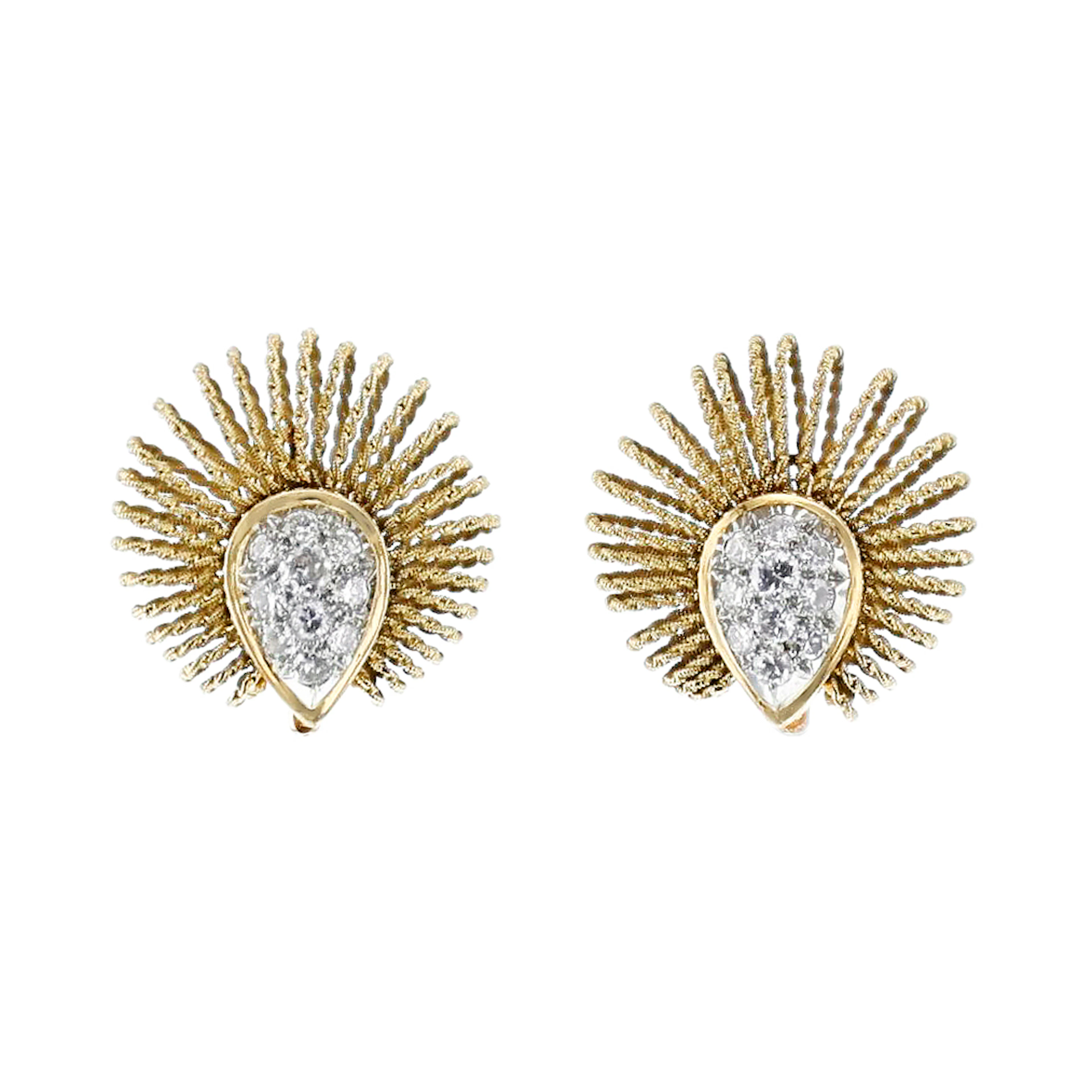 Vintage Gold and Diamond Earclips