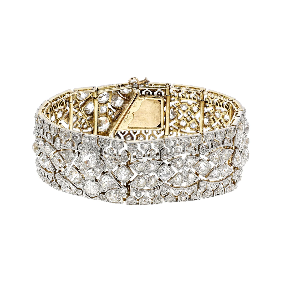 Art Deco Platinum, Gold and Diamond Bracelet