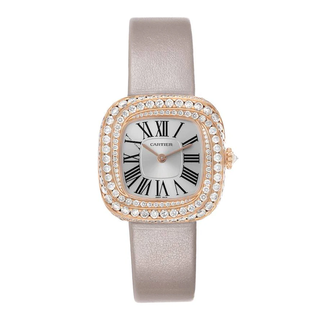Coussin de Cartier Medium (Reference WJCS0005). A 31mm rose gold diamond-set