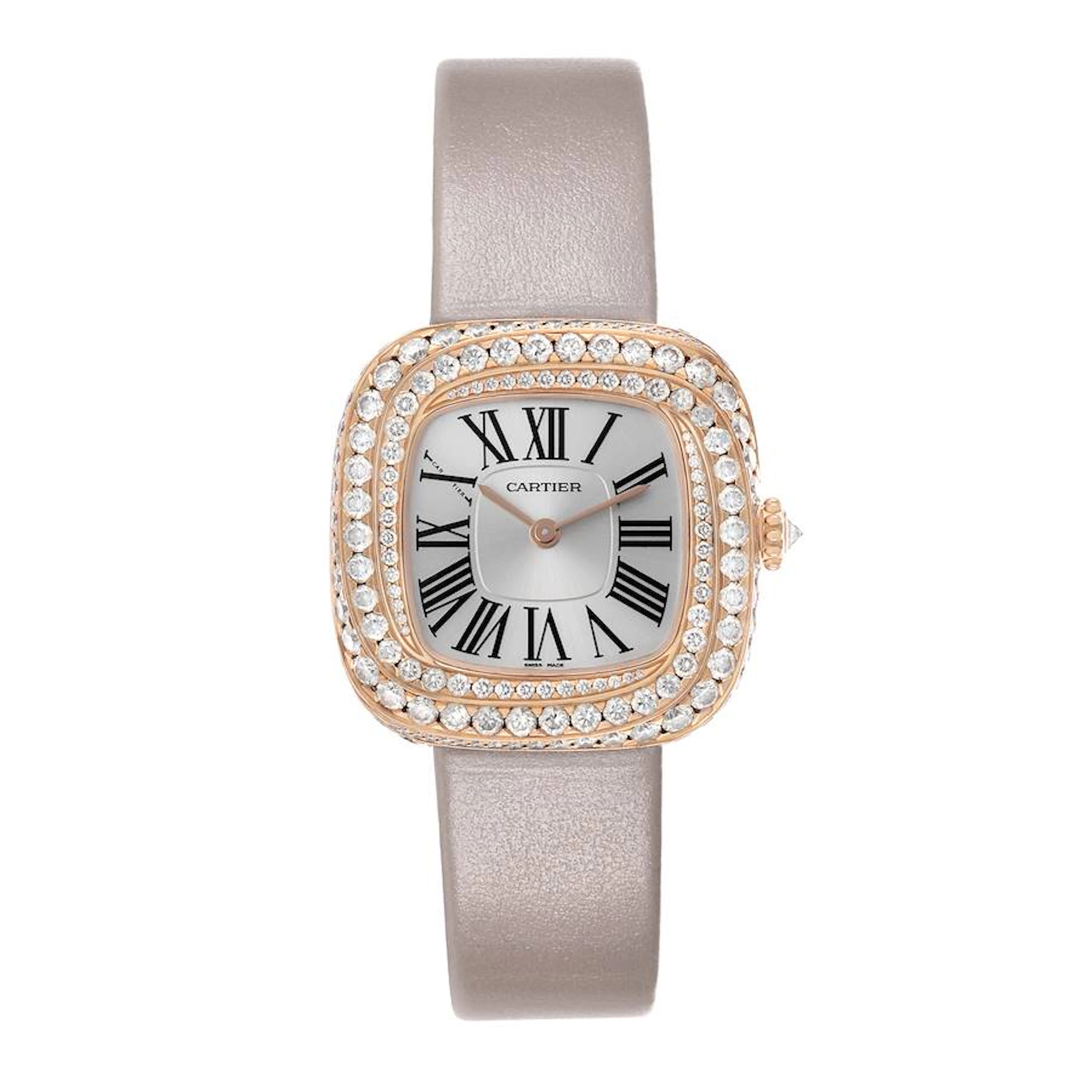 Coussin de Cartier Medium (Reference WJCS0005). A 31mm rose gold diamond-set
