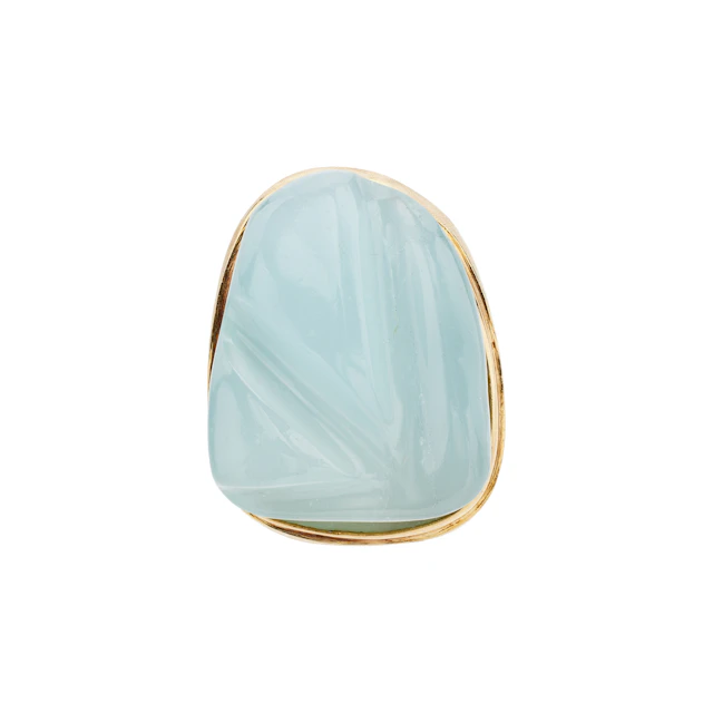 Vintage Gold and Aquamarine Forma Livre Ring