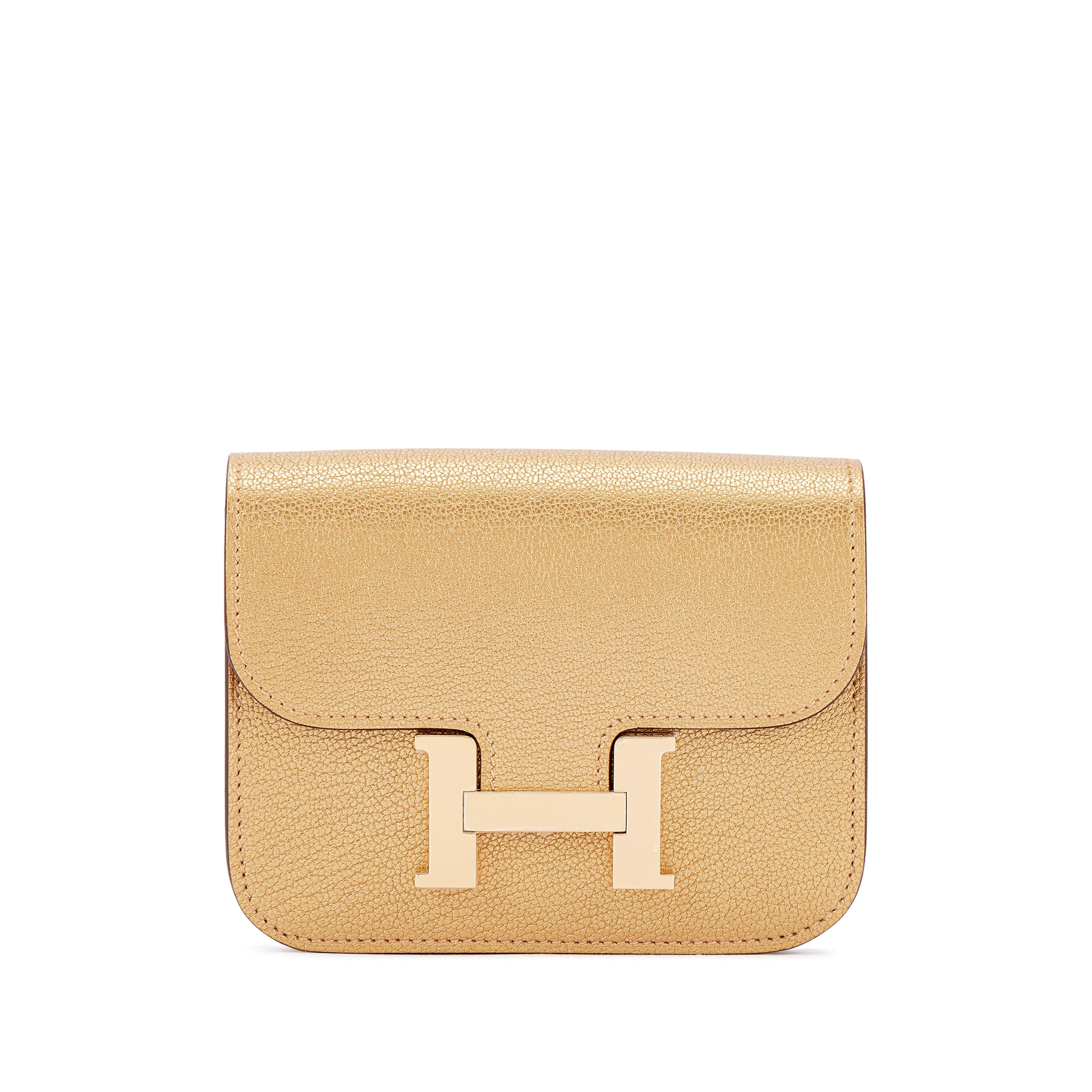 Doré Chèvre Chamkilight Constance Slim Wallet Permabrass Hardware, 2025