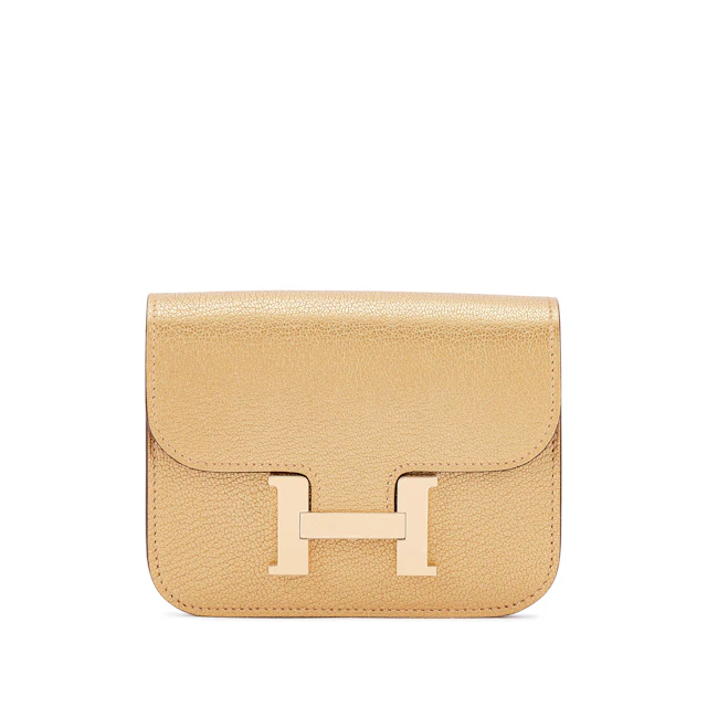 Doré Chèvre Chamkilight Constance Slim Wallet Permabrass Hardware, 2025