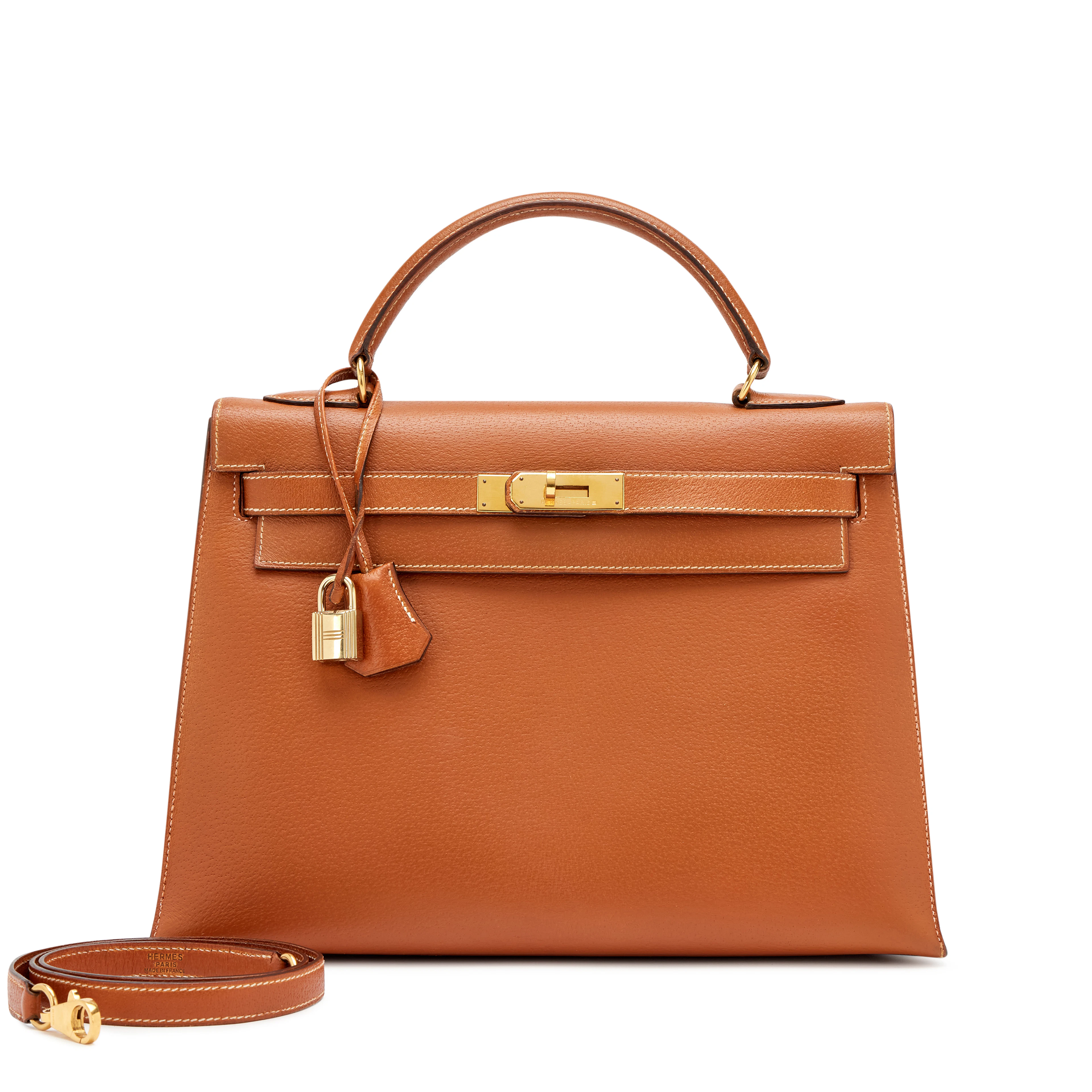 Vintage Gold Peau Porc Sellier Kelly 32 Gold Hardware, 1993
