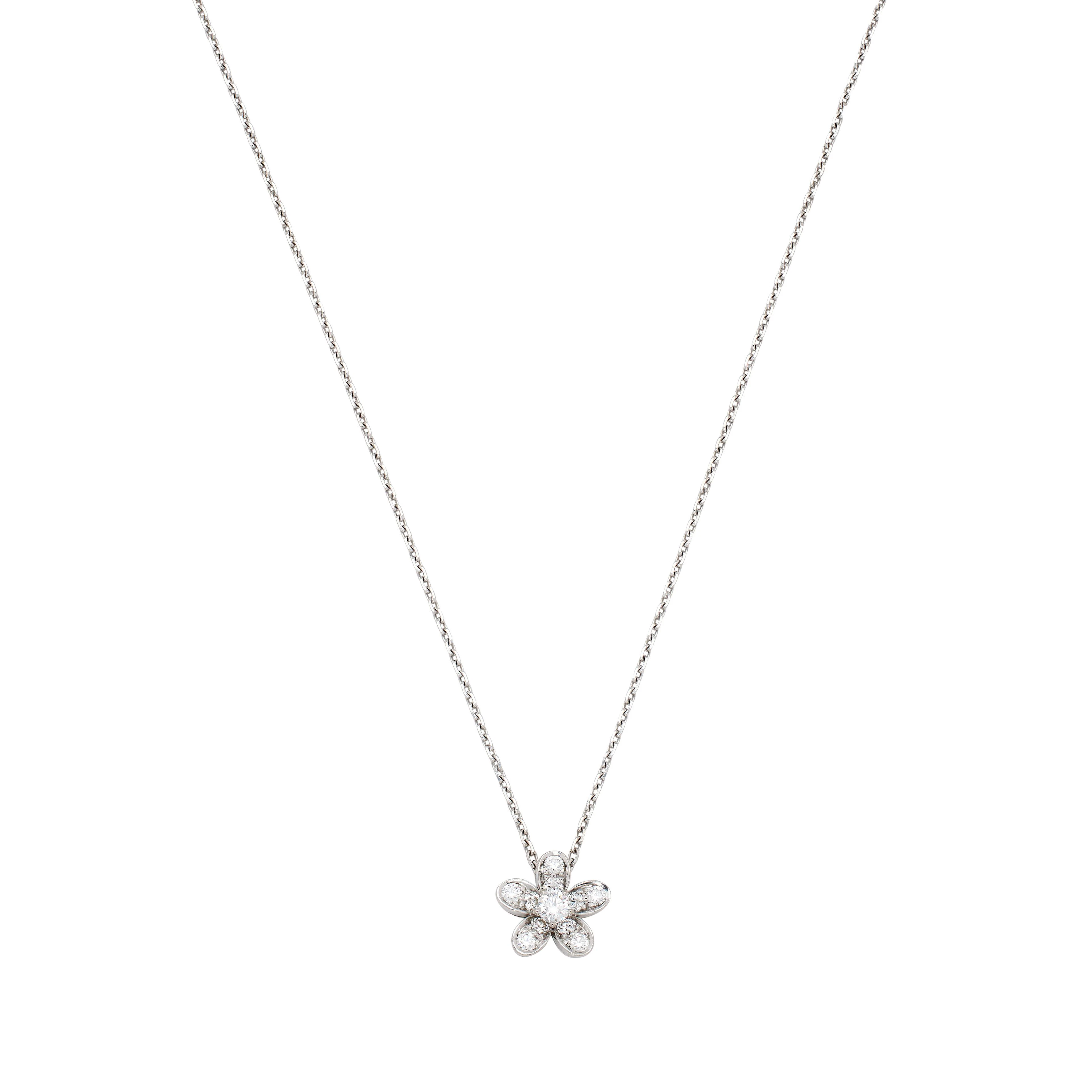 White Gold and Diamond Socrate Pendant Necklace