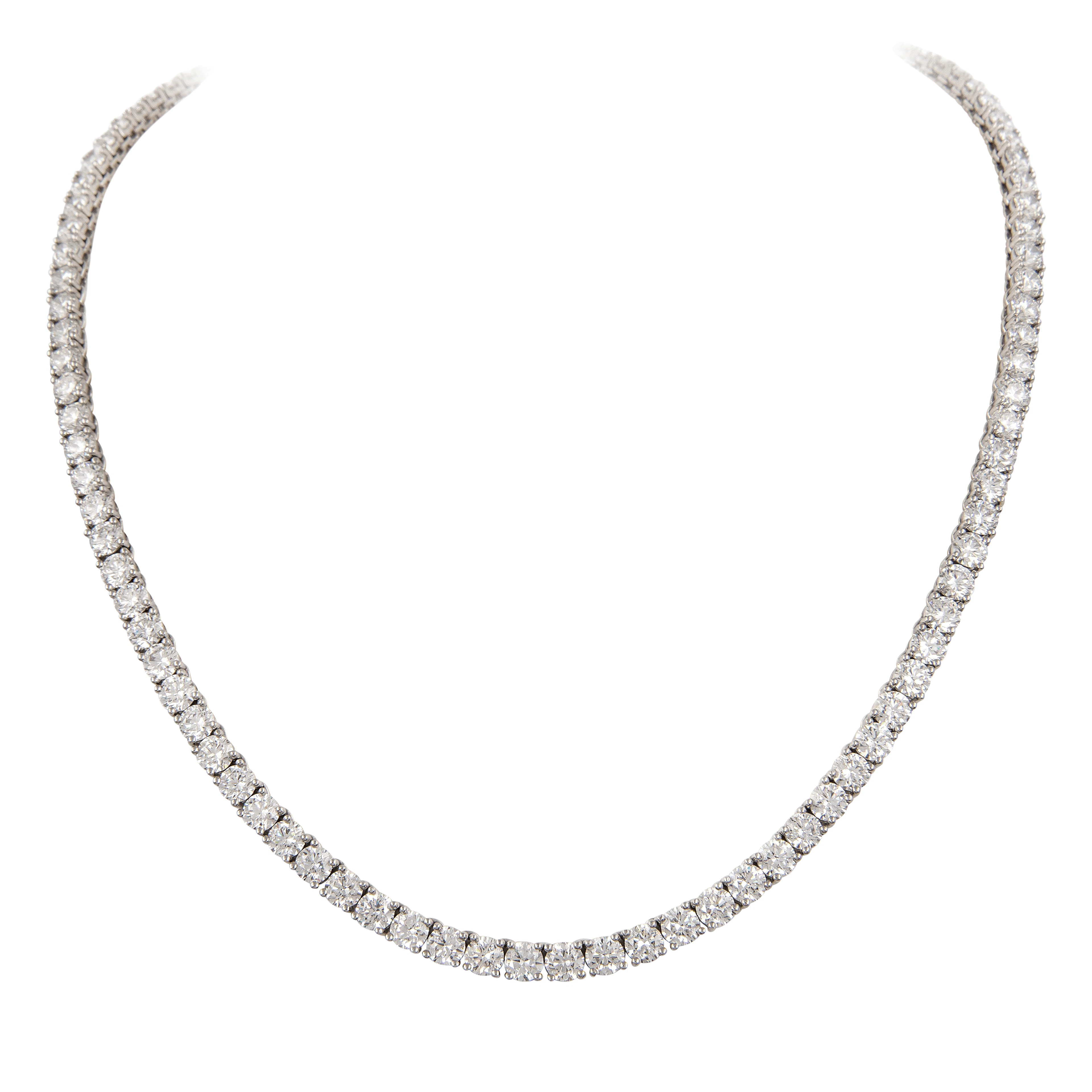 White Gold and 7.55ct Diamond Tennis Necklace