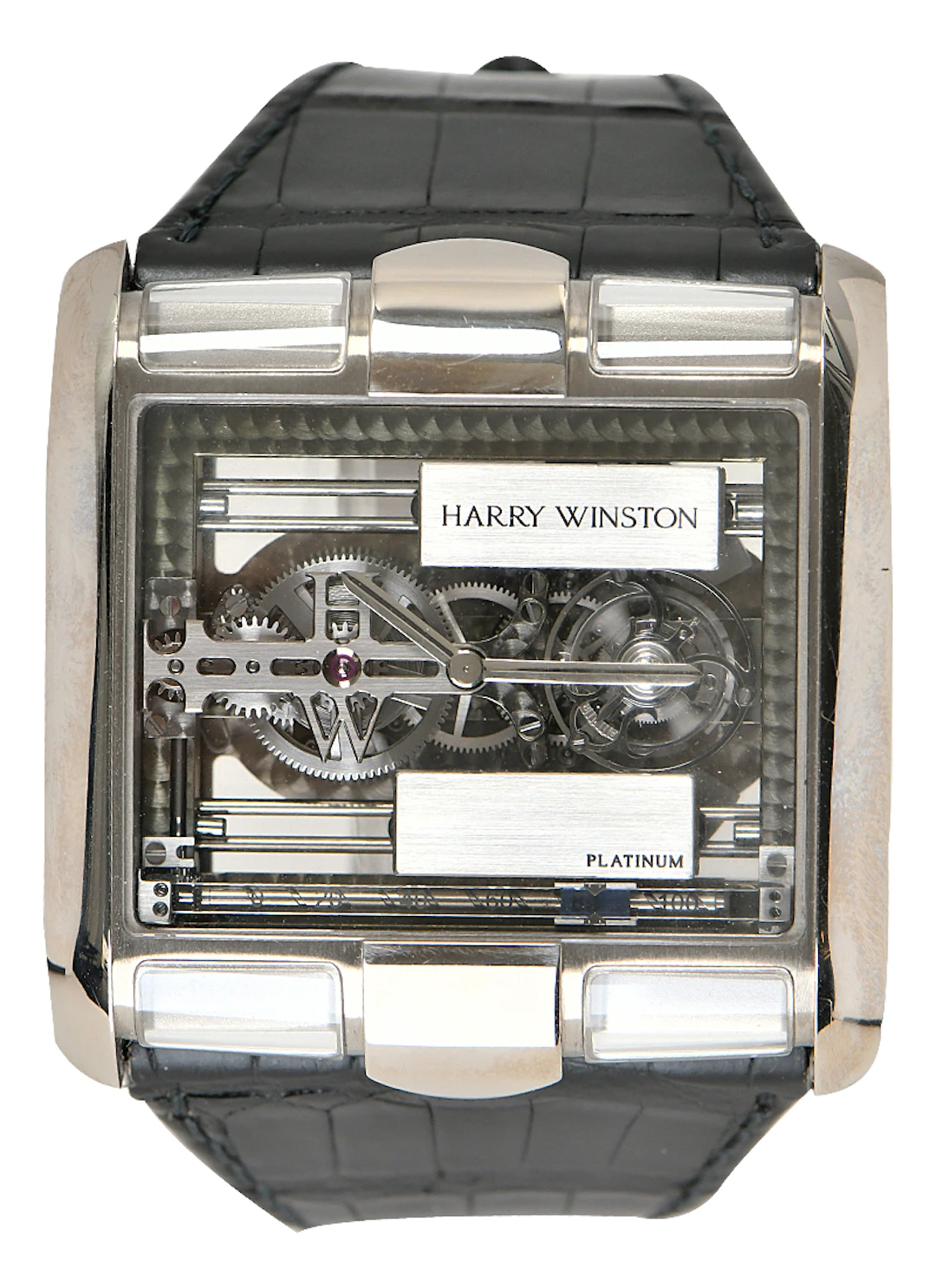 Glissier (Reference 350-MATWL). A 49mm white gold manual wind wristwatch