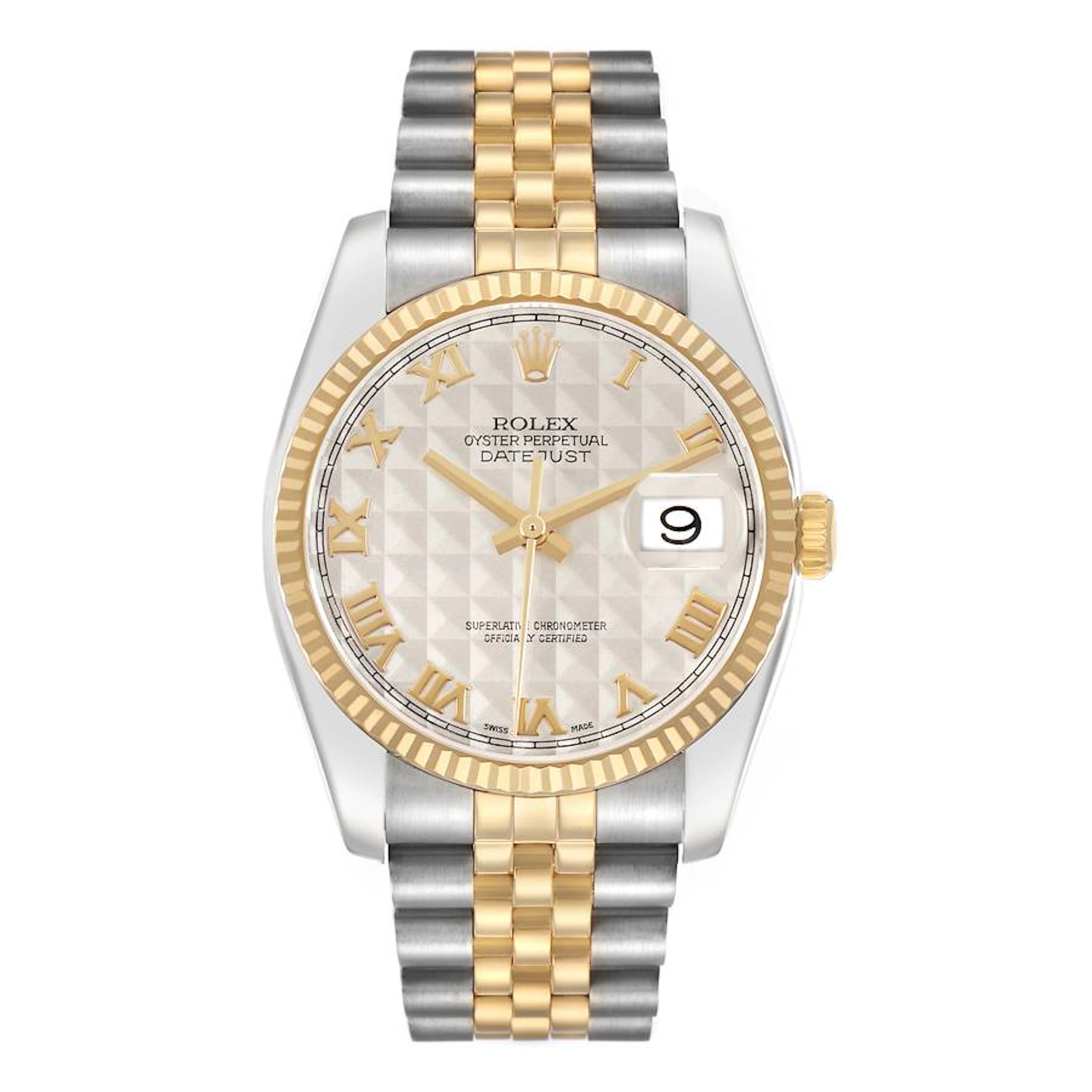 Datejust (Reference 116233). A 36mm yellow gold stainless steel automatic