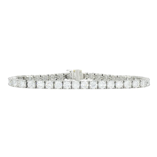 Platinum and 10.00ctw Round Brilliant Cut Diamond Tennis Bracelet