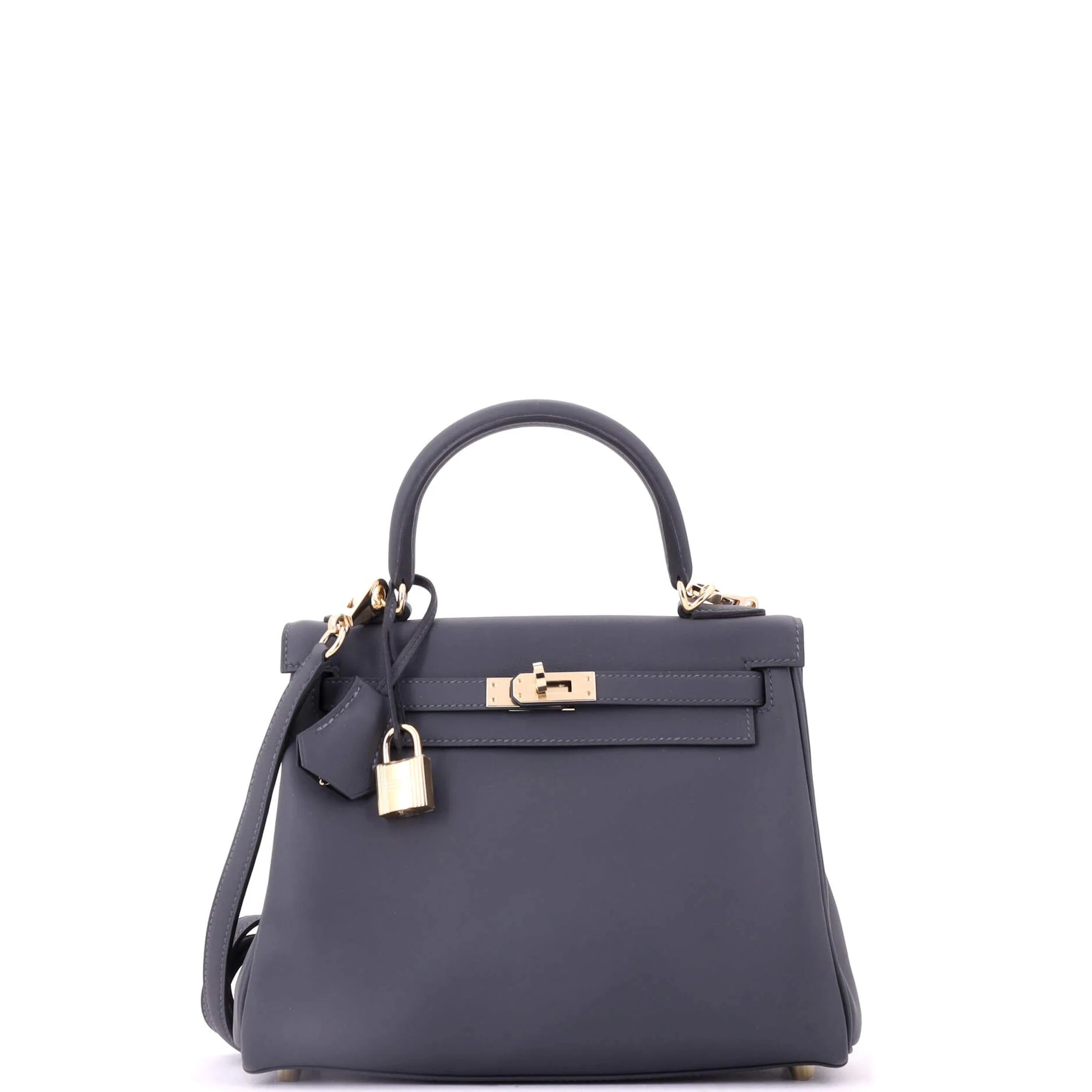 Gris Misty Swift and Black Verso Retourne Kelly 25 Permabrass Hardware, 2025