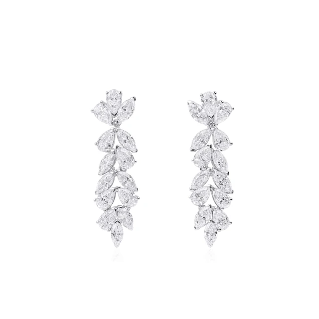 White Gold and Diamond Drop Earrings
