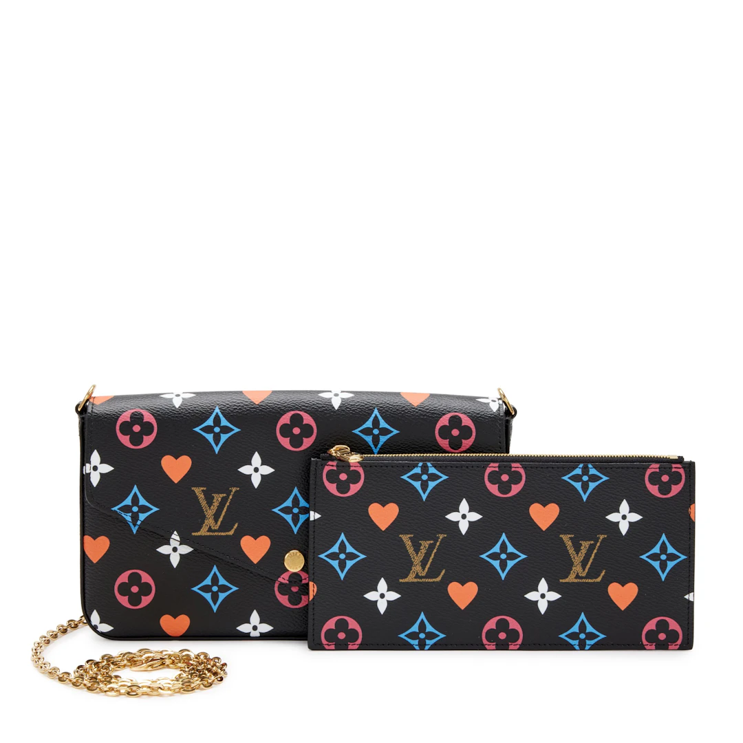 Black Multicolor Monogram Coated Canvas Game On Félicie Pochette Gold