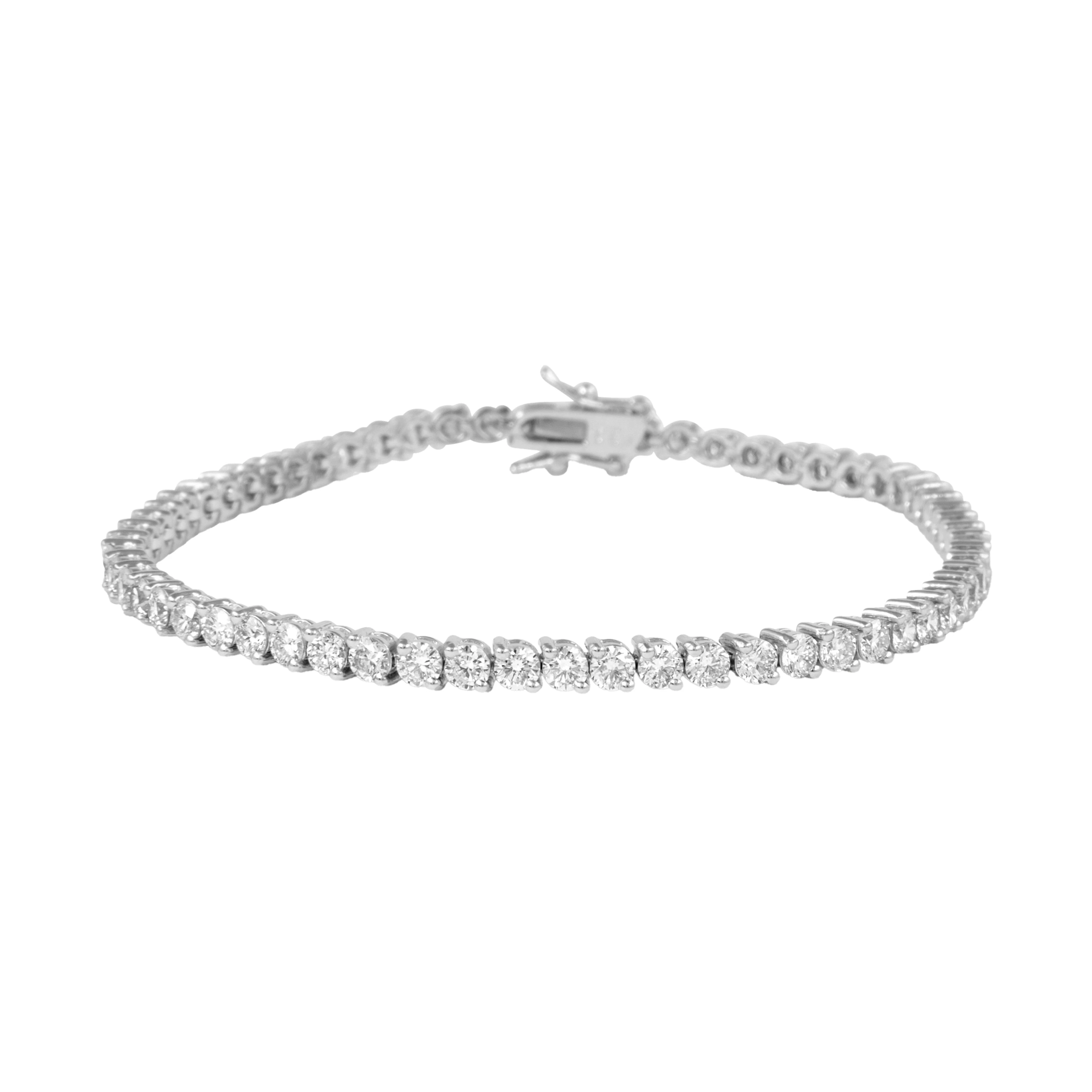 White Gold and 5.15ctw Round Brilliant Cut Diamond Tennis Bracelet