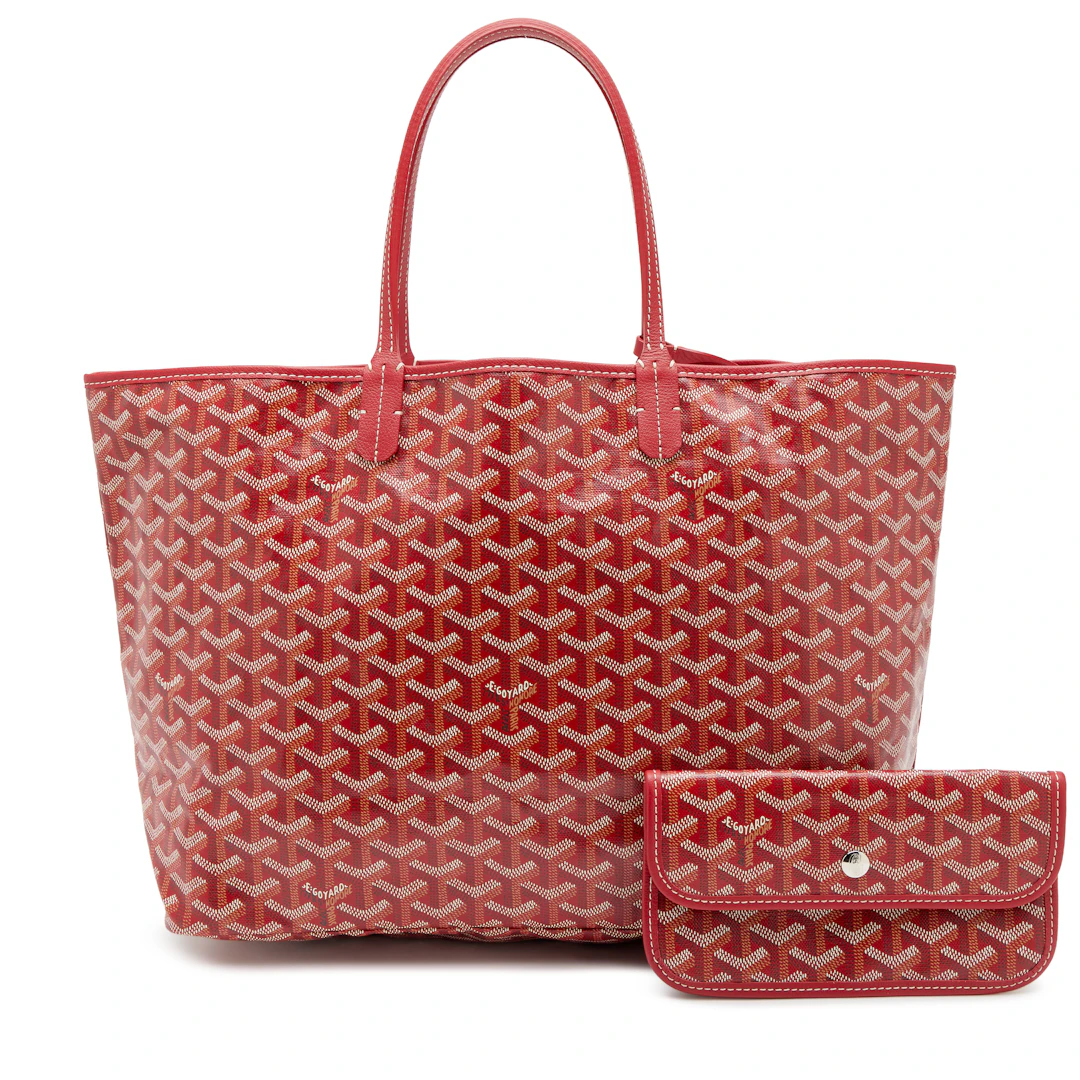 Red Goyardine Canvas and Chevroches Calfskin Saint Louis PM Bag, 2024