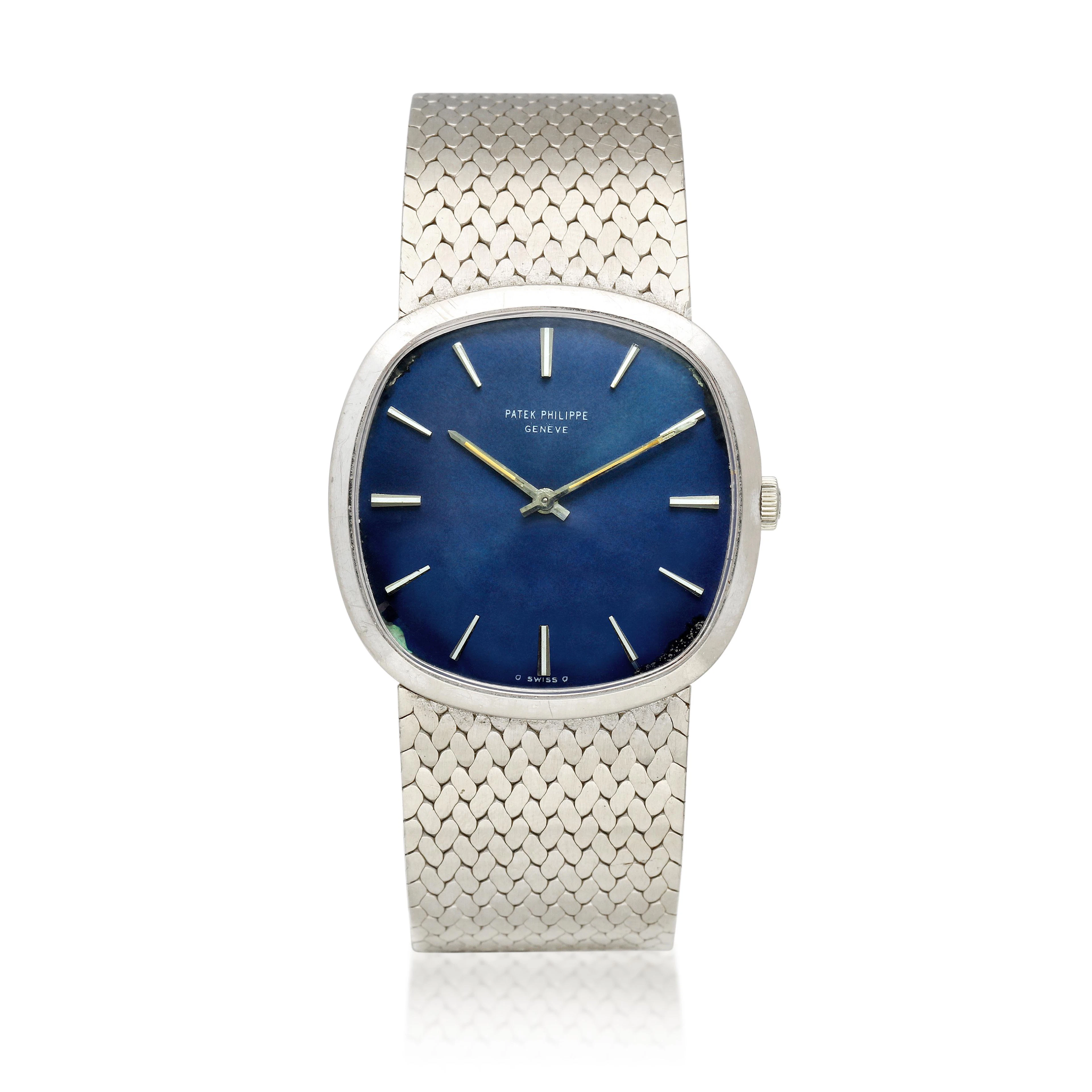 Golden Ellipse (Reference 3544). A white gold mechanical bracelet