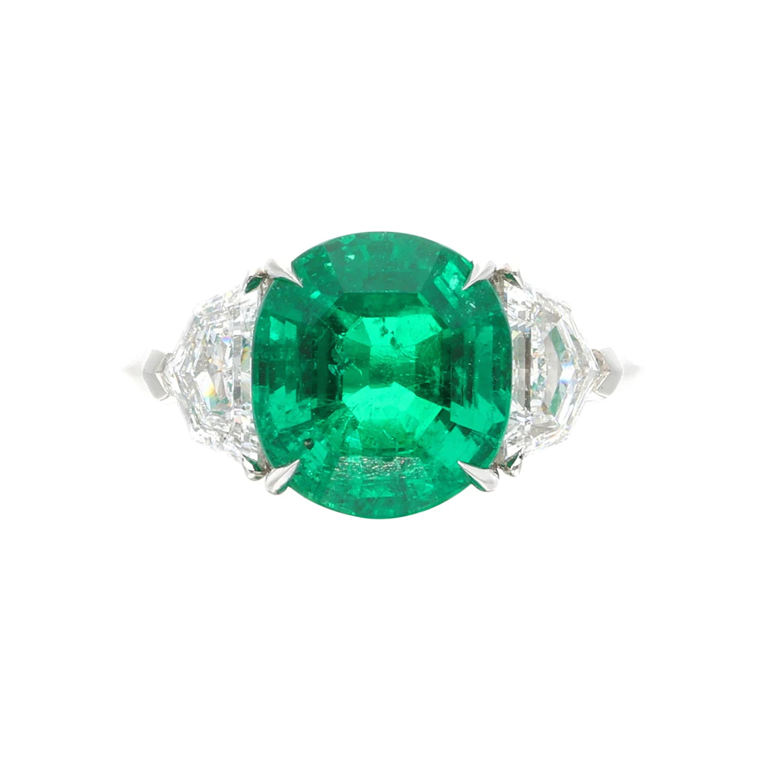 Platinum, 4.01ct Colombian Emerald and Diamond Ring
