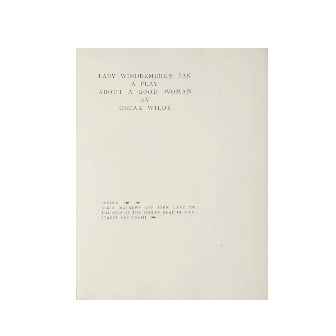 Lady Windermere's Fan | First Edition