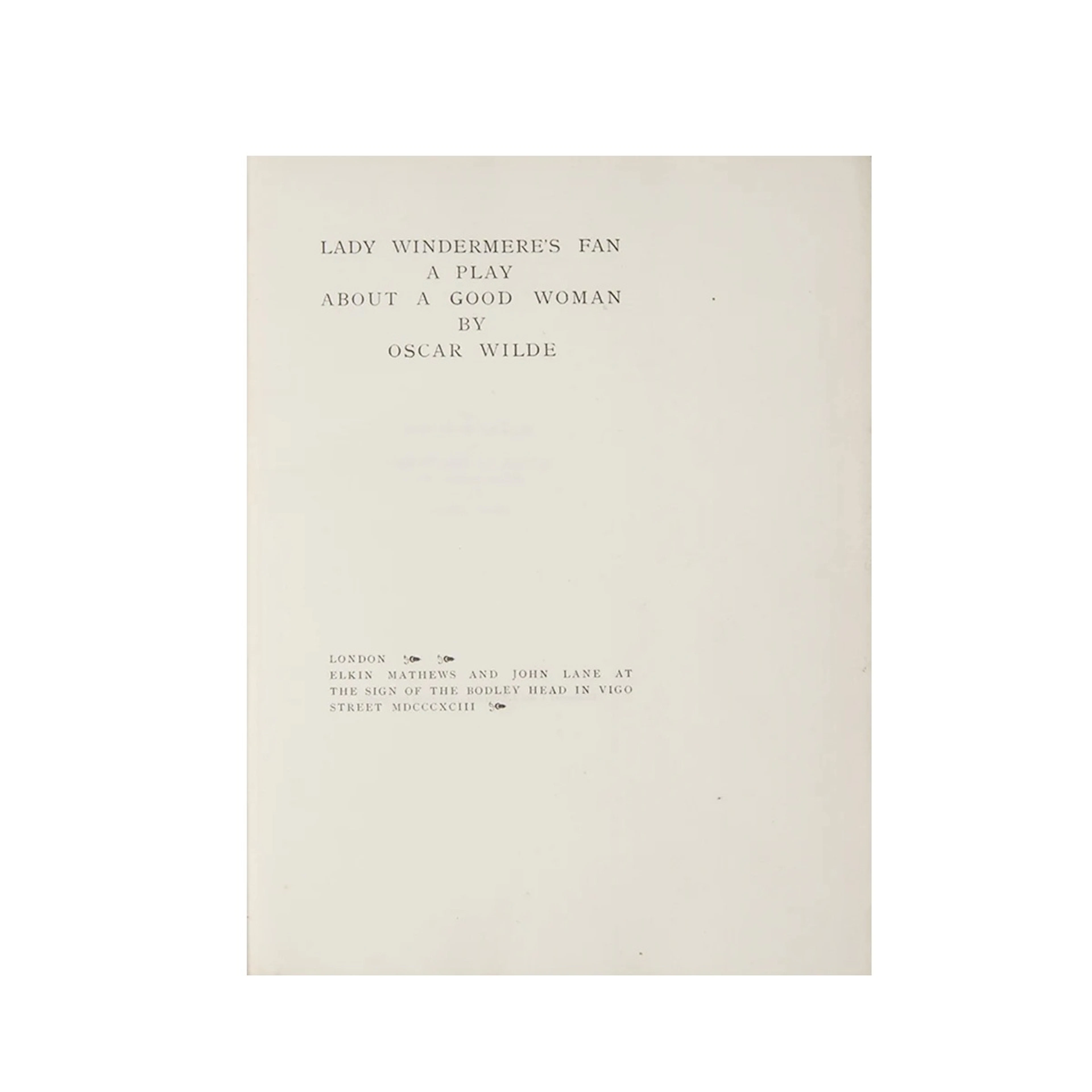 Lady Windermere's Fan | First Edition