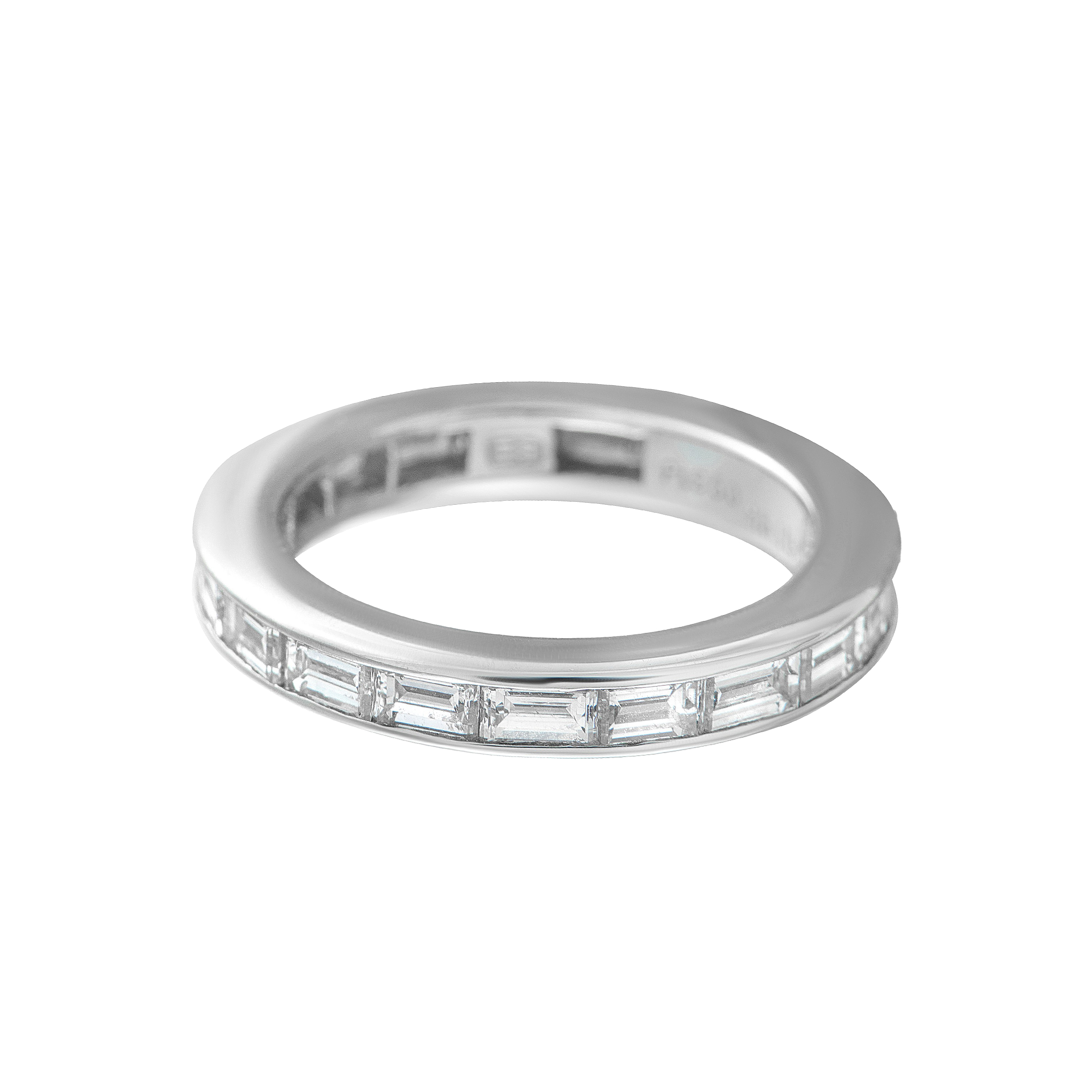 Platinum and 2.00ctw Baguette Cut Diamond Eternity Band Ring