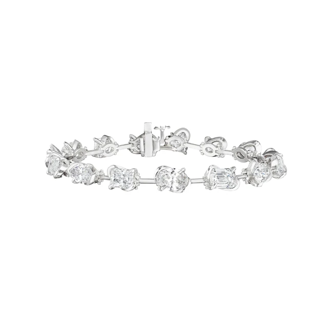 Platinum and 11.31ctw Fancy Cut Diamond Line Bracelet
