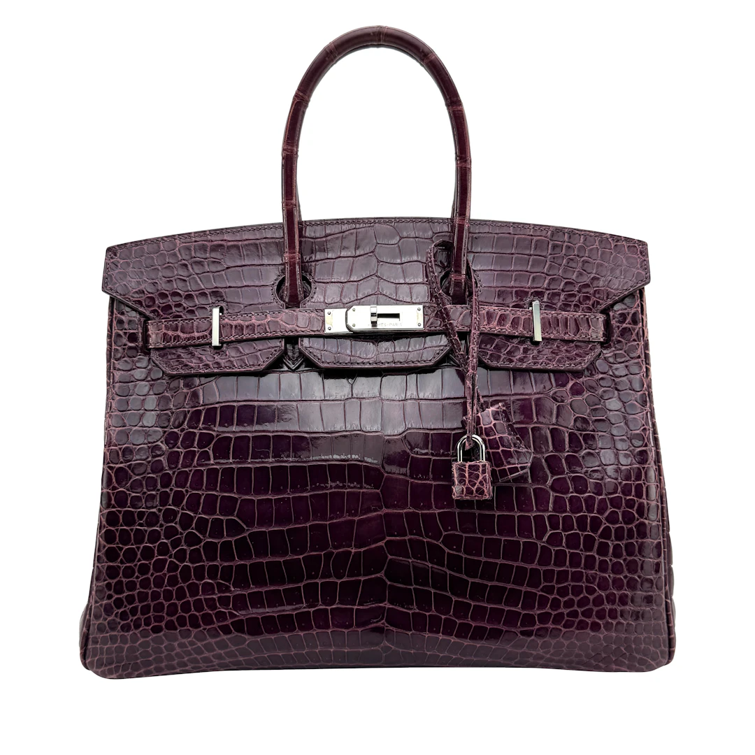 Amethyst Shiny Crocodile Birkin 35 Gold Hardware, 2011