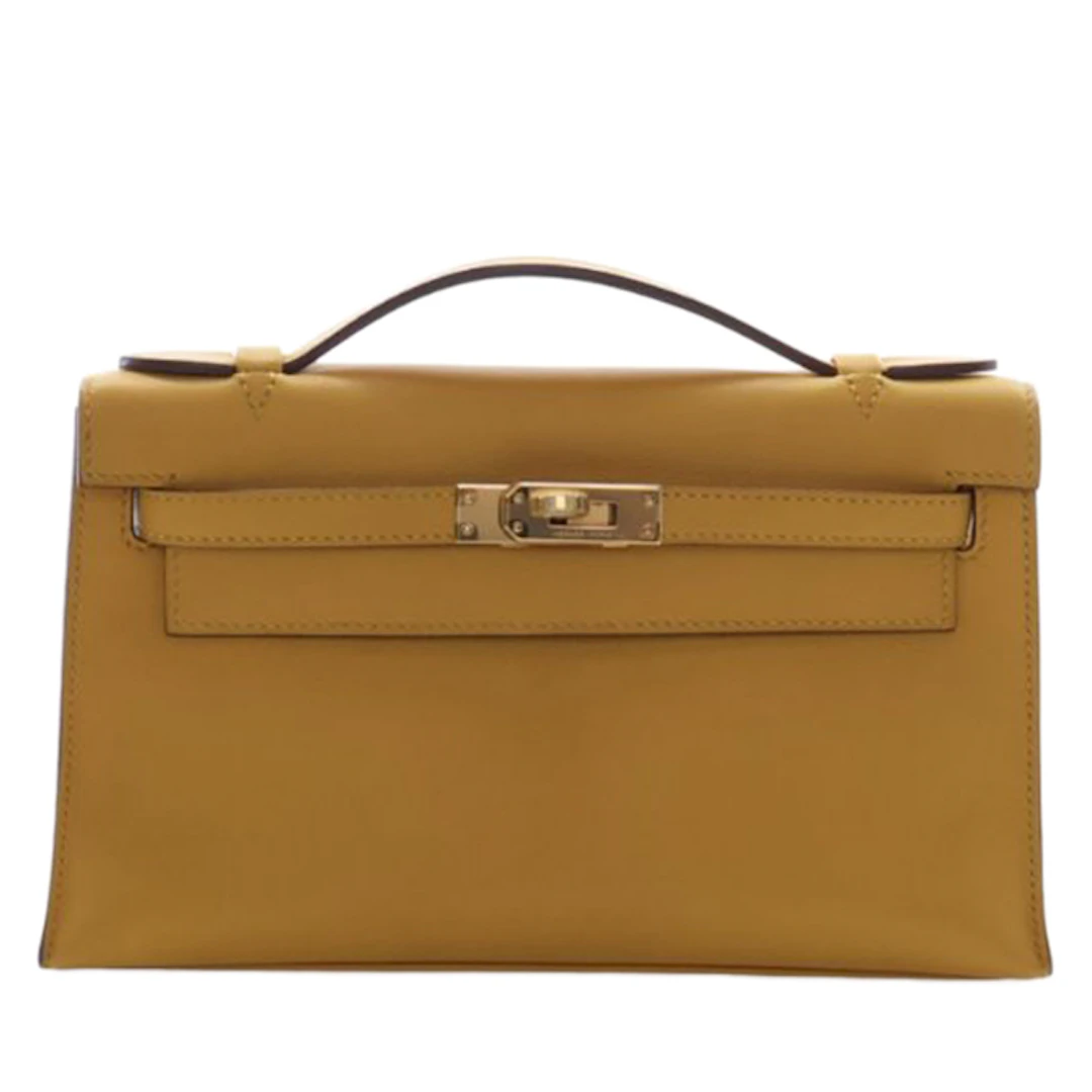 Jaune Ambre Swift Kelly Pochette Gold Hardware, 2018