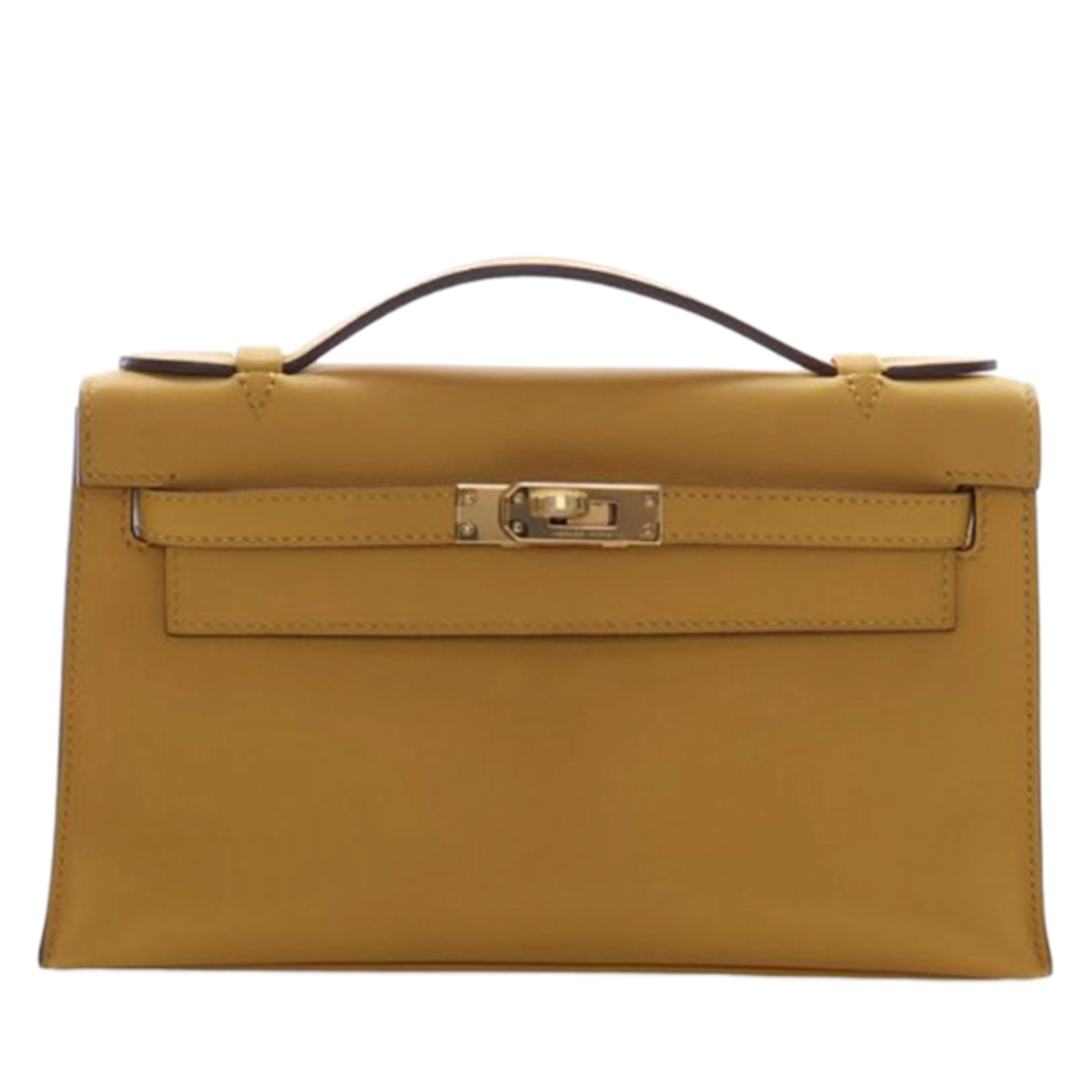 Jaune Ambre Swift Kelly Pochette Gold Hardware, 2018