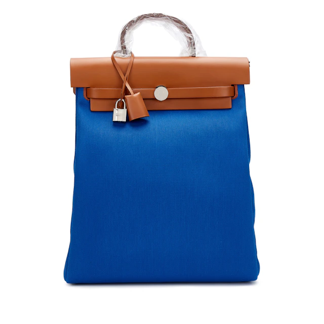 Natural Vache Hunter and Bleu Electric Toile Herbag A Dos Zip Backpack