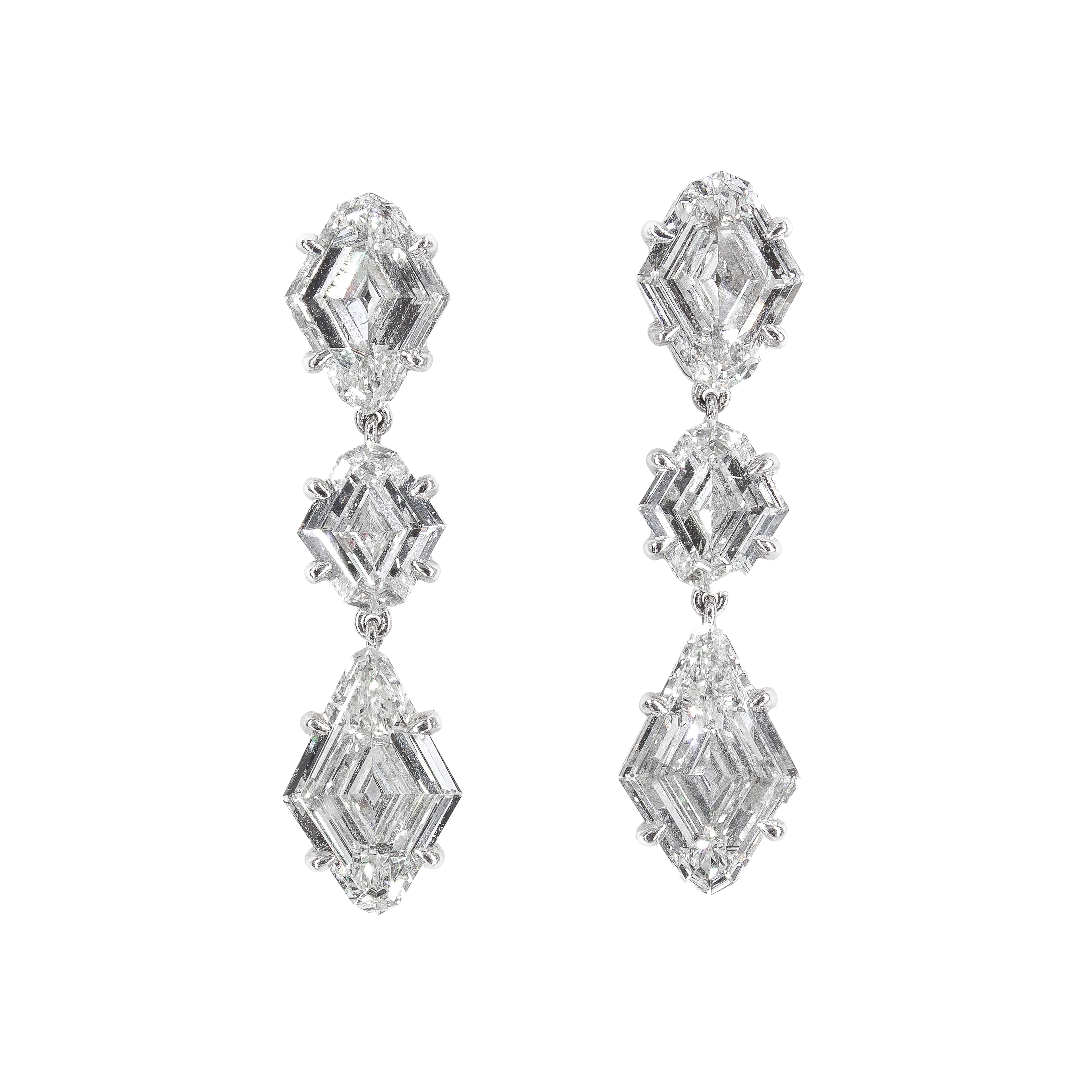 Platinum and Diamond Drop Earrings
