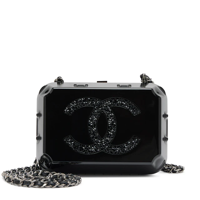 Black Plexiglass Supermarket Egg Carton Minaudière Strass CC Jewelry