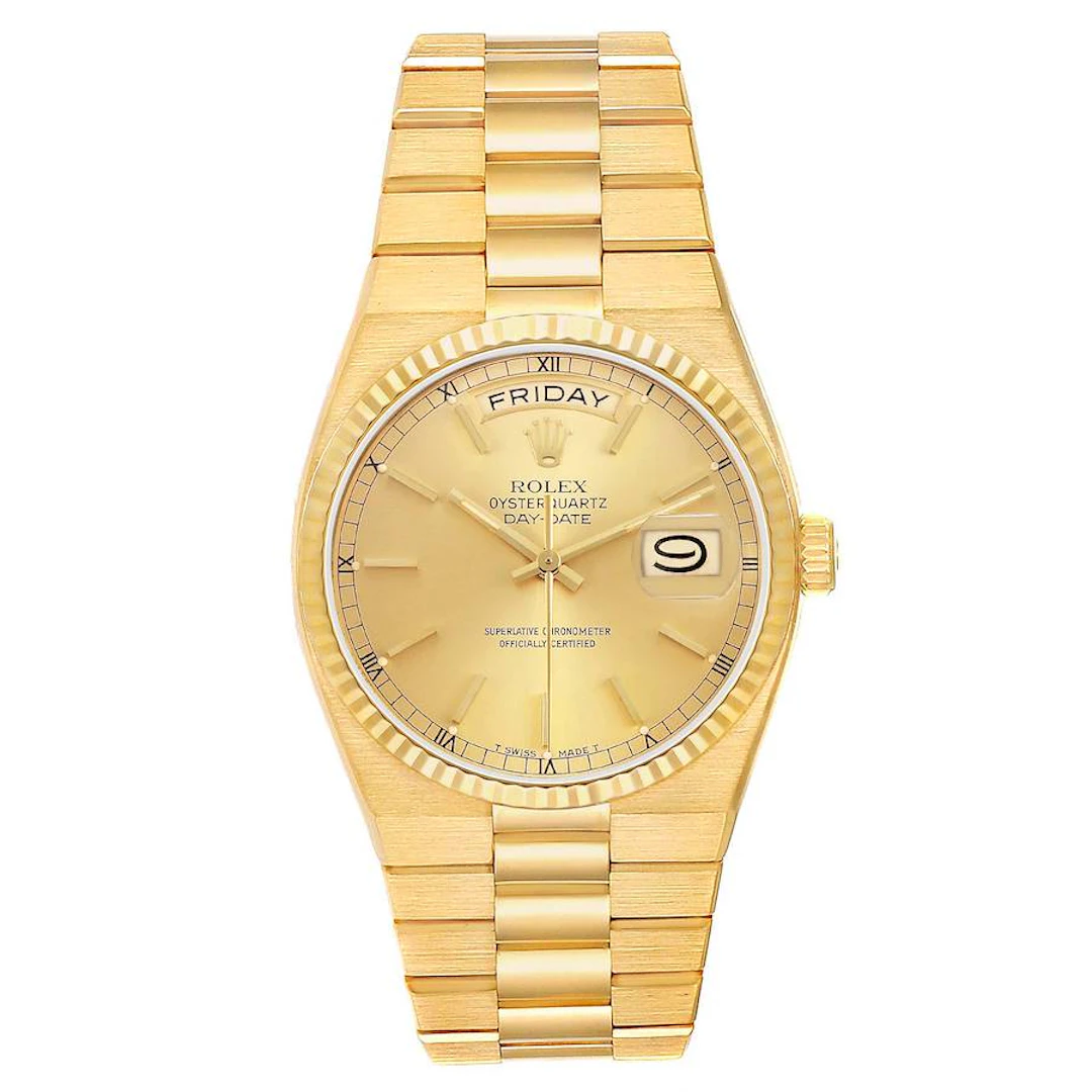 President Day-Date Oysterquartz (Reference 19018). A 36mm yellow gold