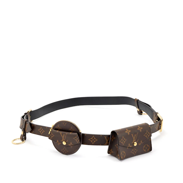 Brown Monogram Coated Canvas Daily Multi Pocket Belt 70 Gold Hardware