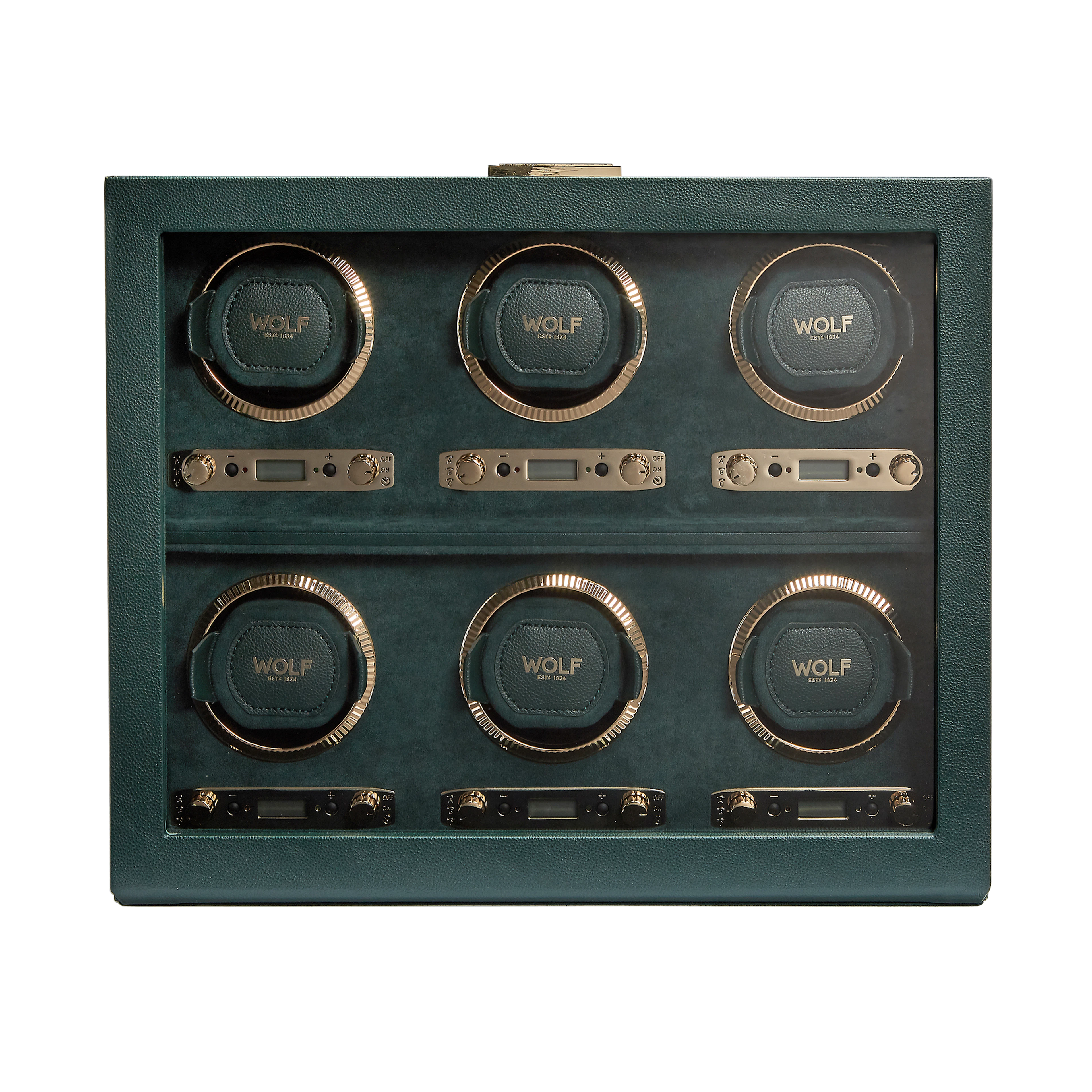 British Racing 6-Piece Watch Winder In Green