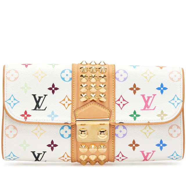White Monogram Multicolore Courtney Clutch Bag Gold Hardware, 2009