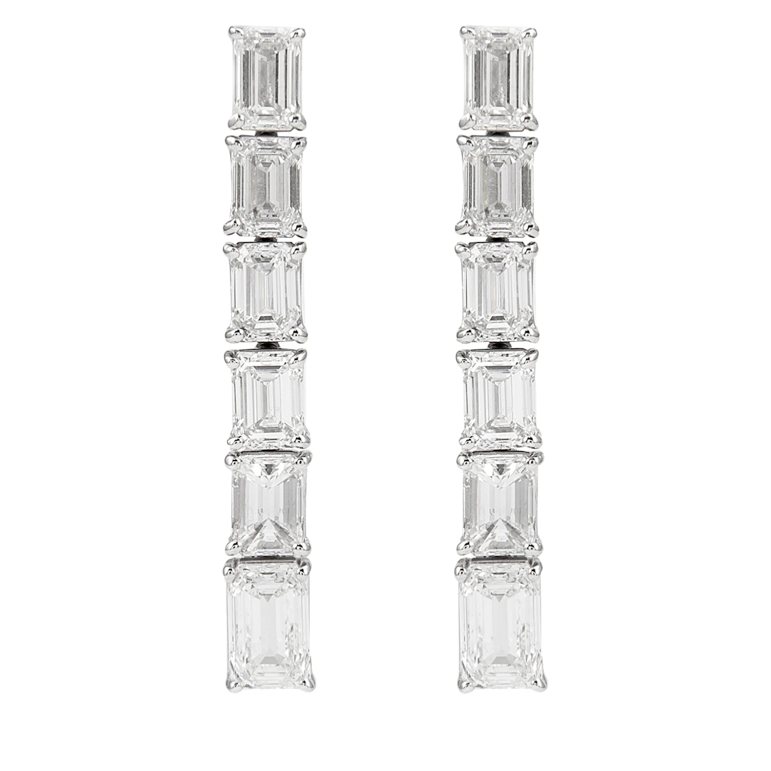 White Gold and Diamond Drop Earrings