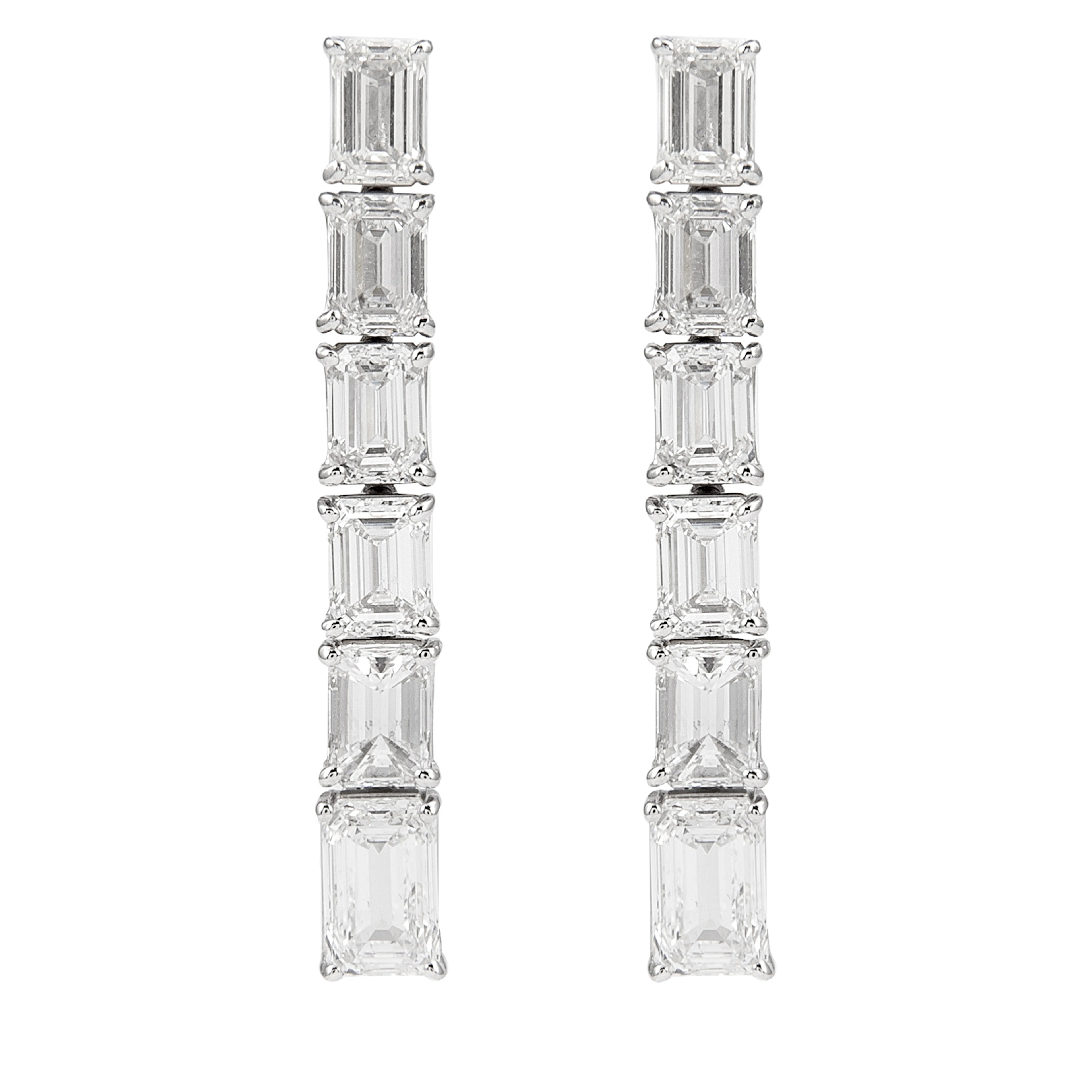White Gold and Diamond Drop Earrings