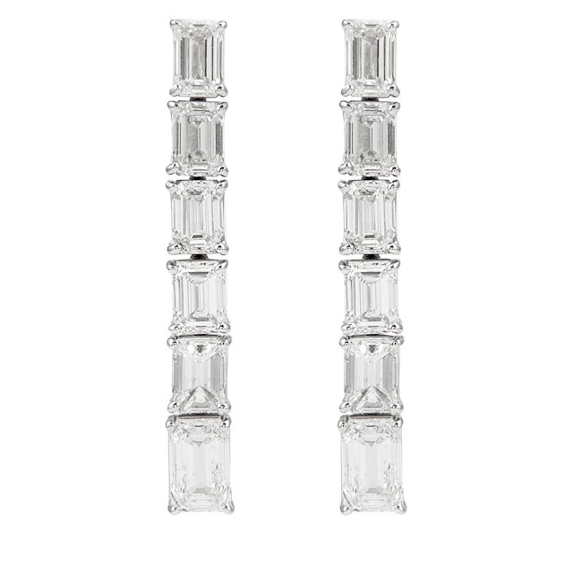 White Gold and Diamond Drop Earrings