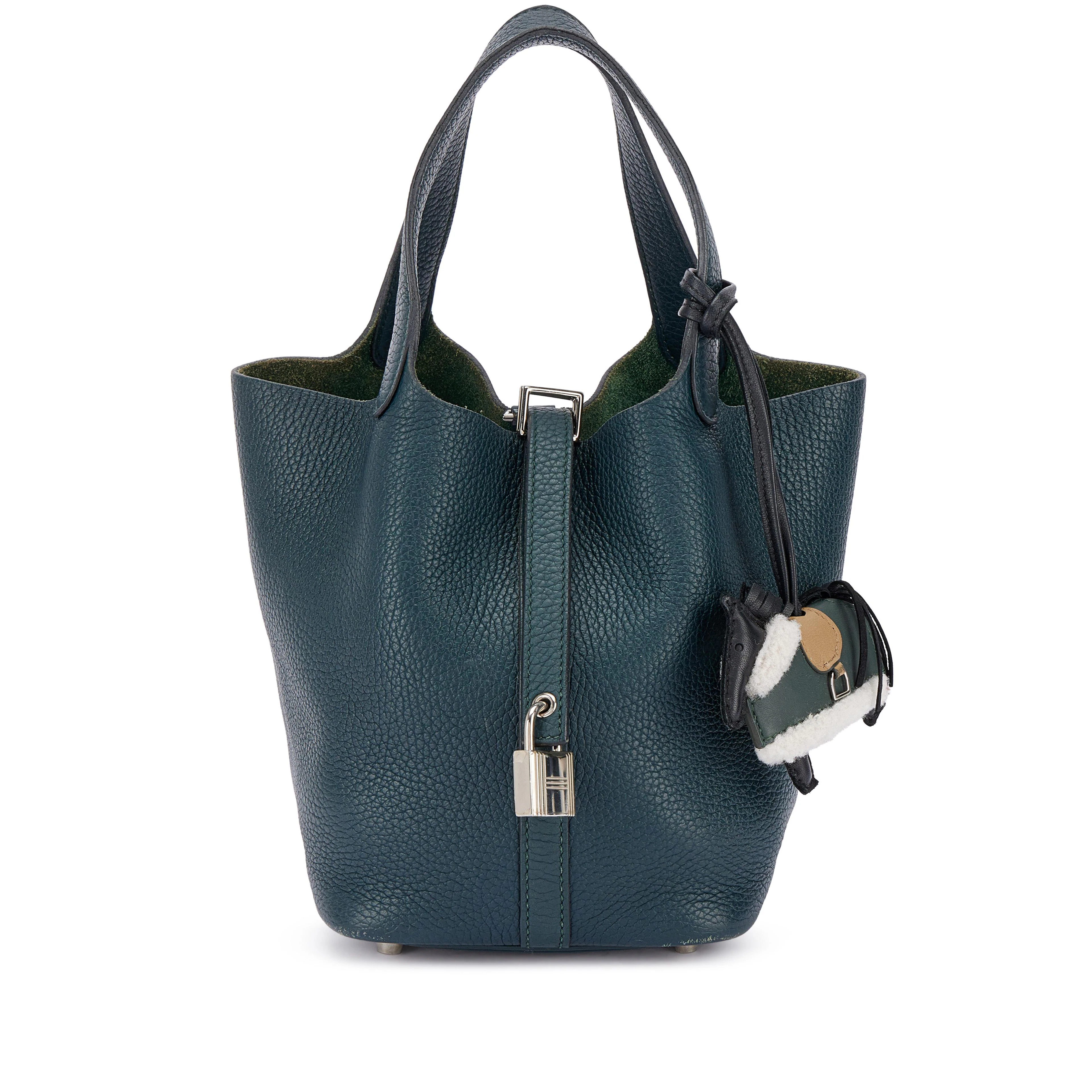 Vert Cypres Clemence Picotin Lock 18 Palladium Hardware, 2024 and