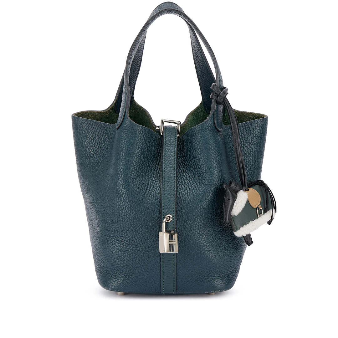 Vert Cypres Clemence Picotin Lock 18 Palladium Hardware, 2024 and