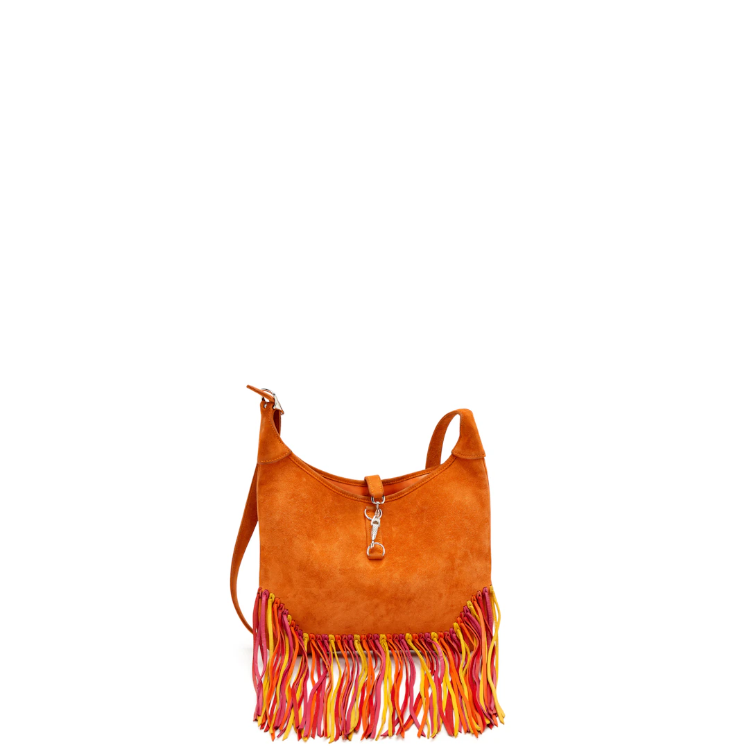 Orange Doblis Sac Trim Fringe Anate Hobo Palladium Hardware, 2006