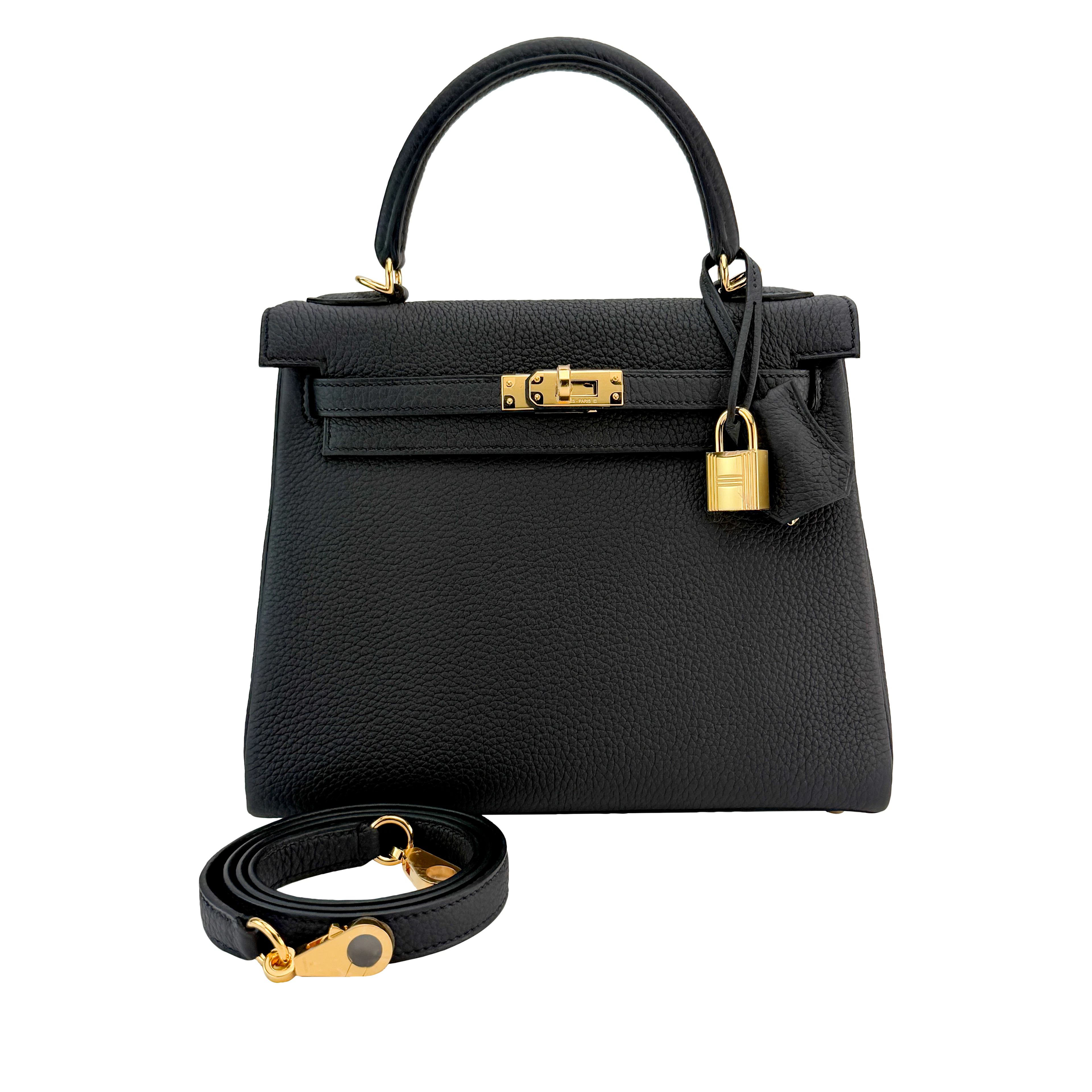 Black Togo Retourne Kelly 25 Gold Hardware, 2026