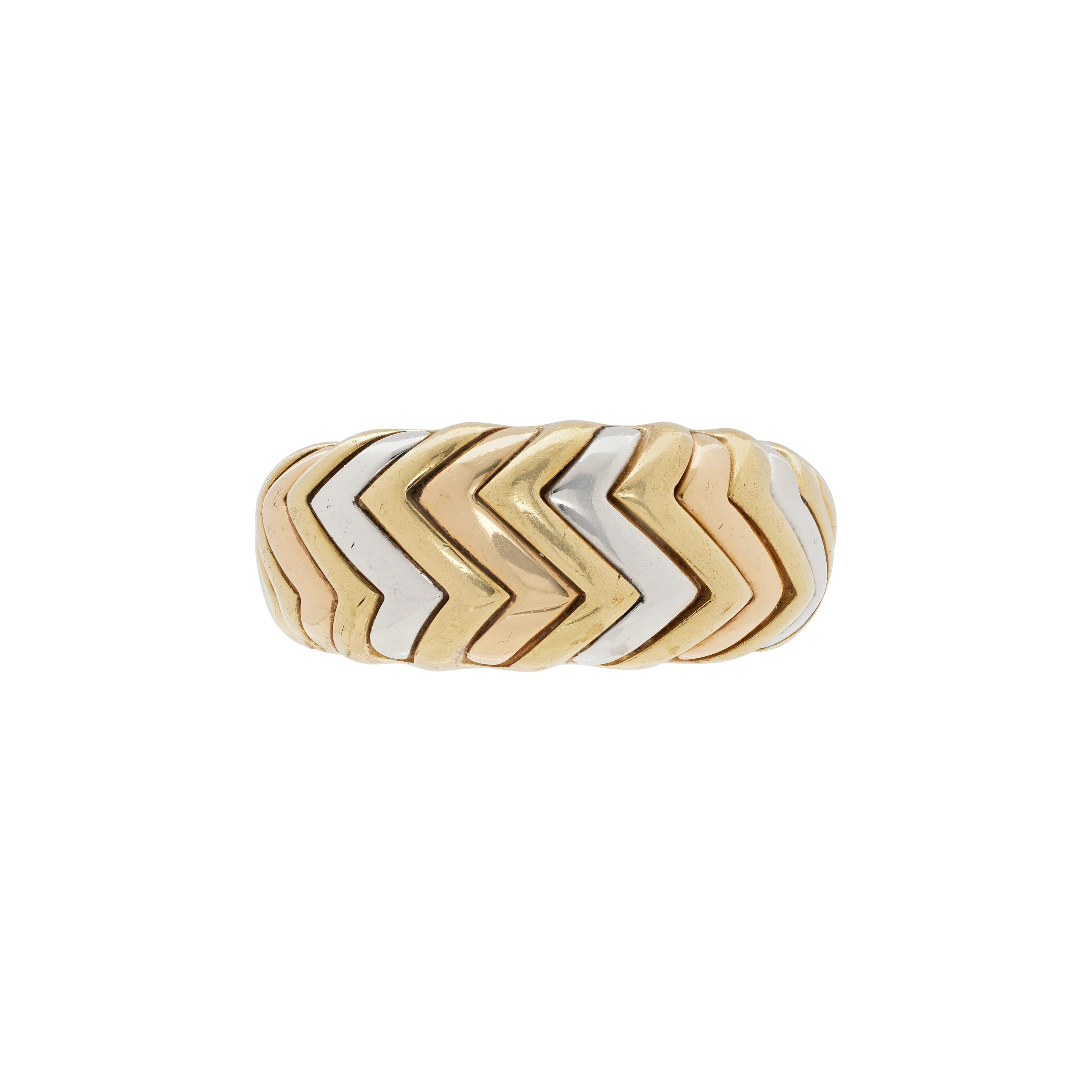 Gold and White Gold Spiga Ring